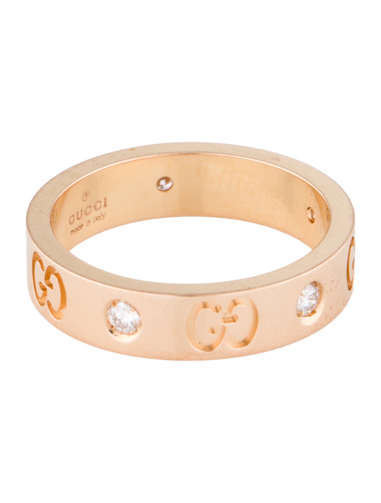 Gucci 18K Diamond Thin Icon Ring