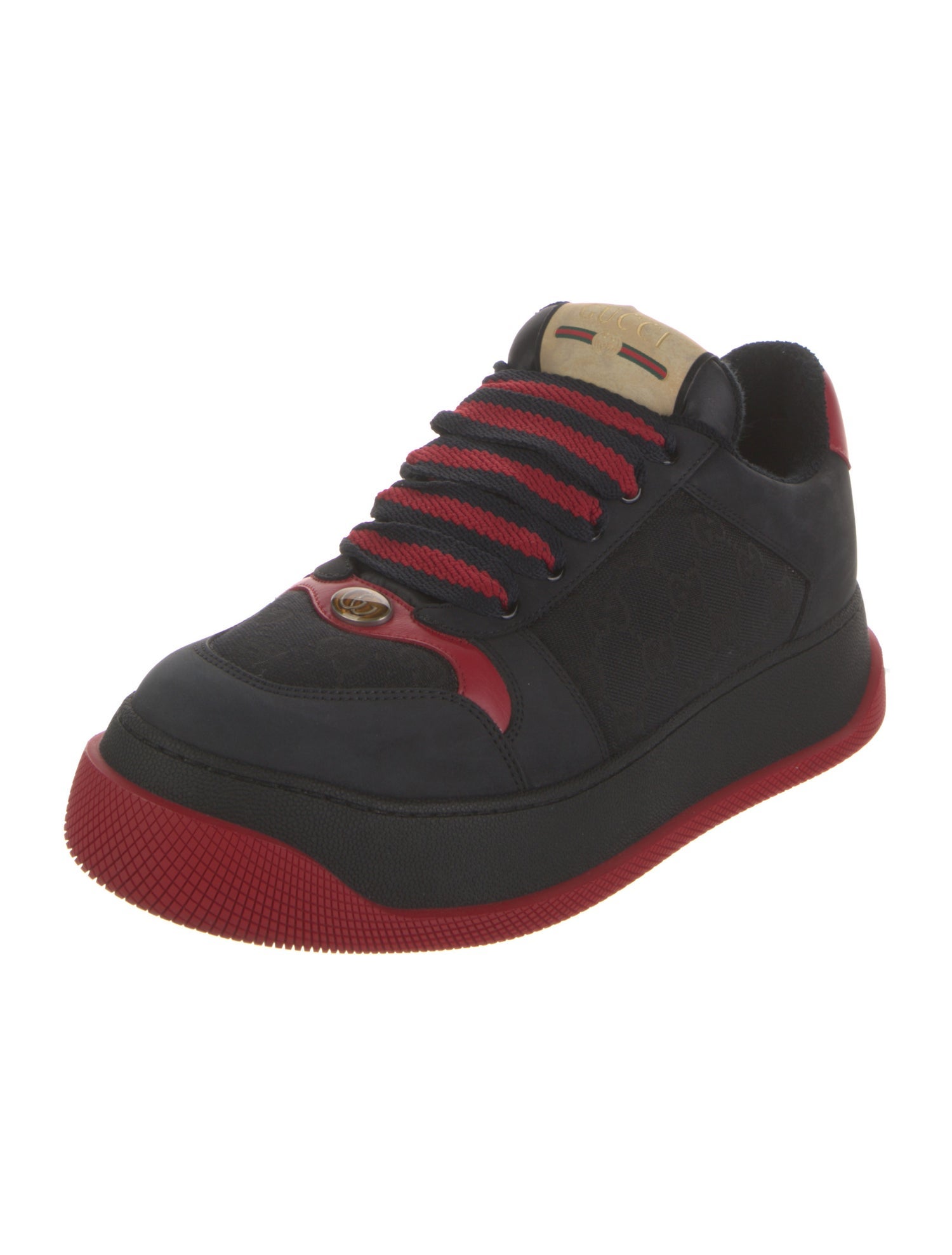 Gucci Web Accent Leather Trim Embellishment Sneakers