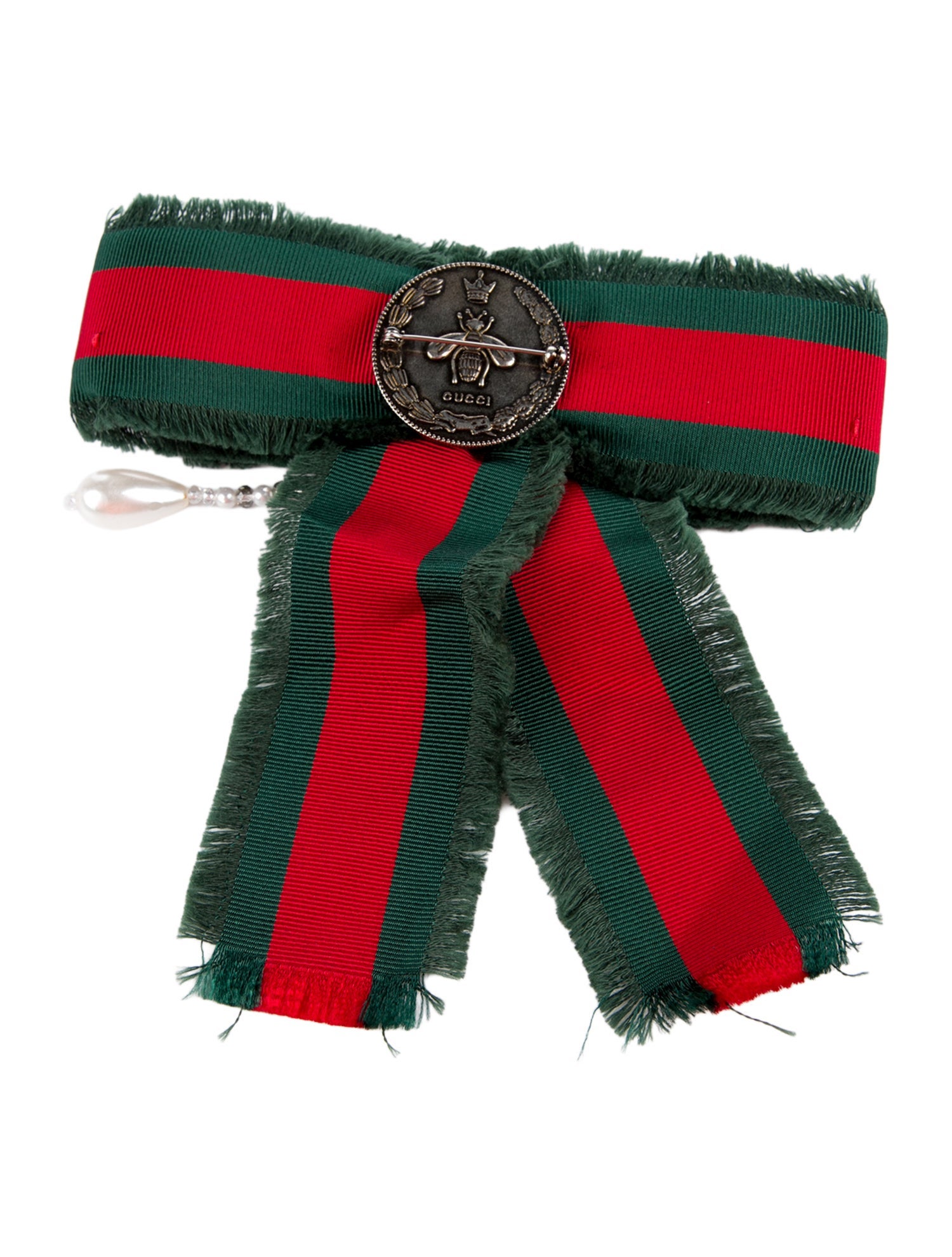 Gucci Grosgrain Web Bow Brooch