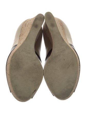 Gucci Patent Leather Colorblock Pattern Pumps