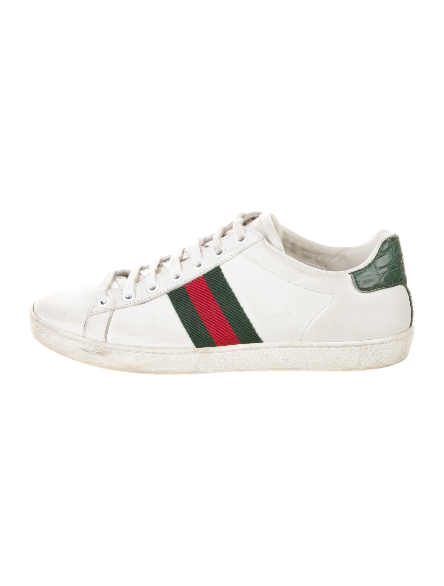 Gucci Web Accent Leather Sneakers