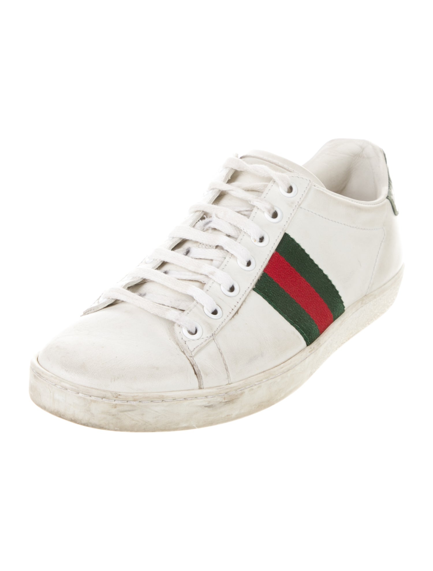 Gucci Web Accent Leather Sneakers