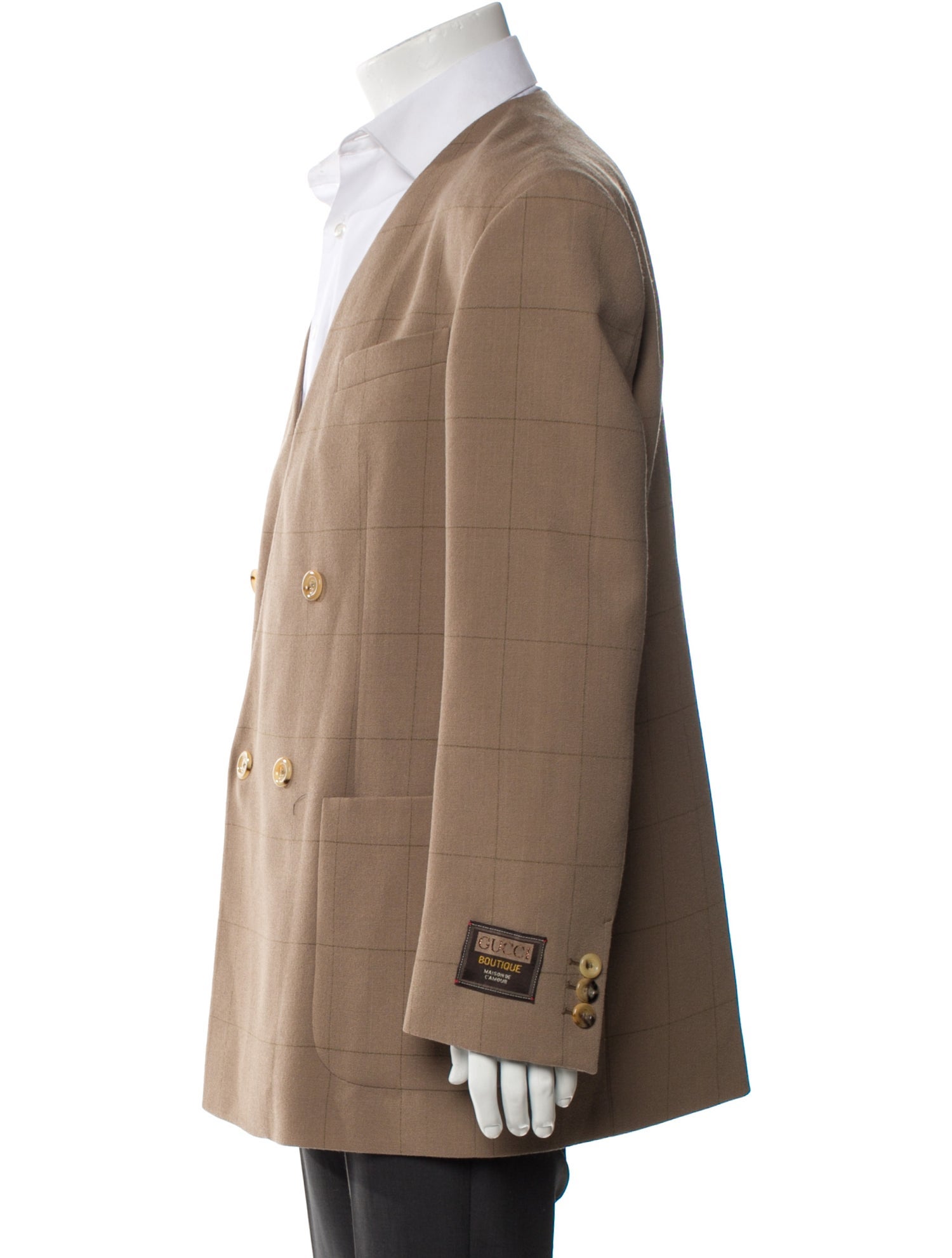 Gucci Wool Plaid Print Blazer w/ Tags