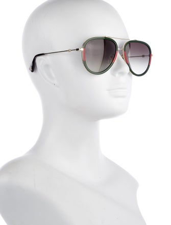 Gucci Web Accent Aviator Sunglasses