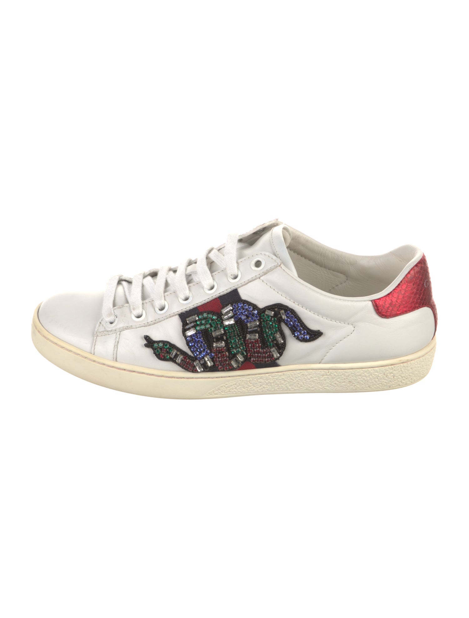 Gucci Web Accent Leather Sneakers