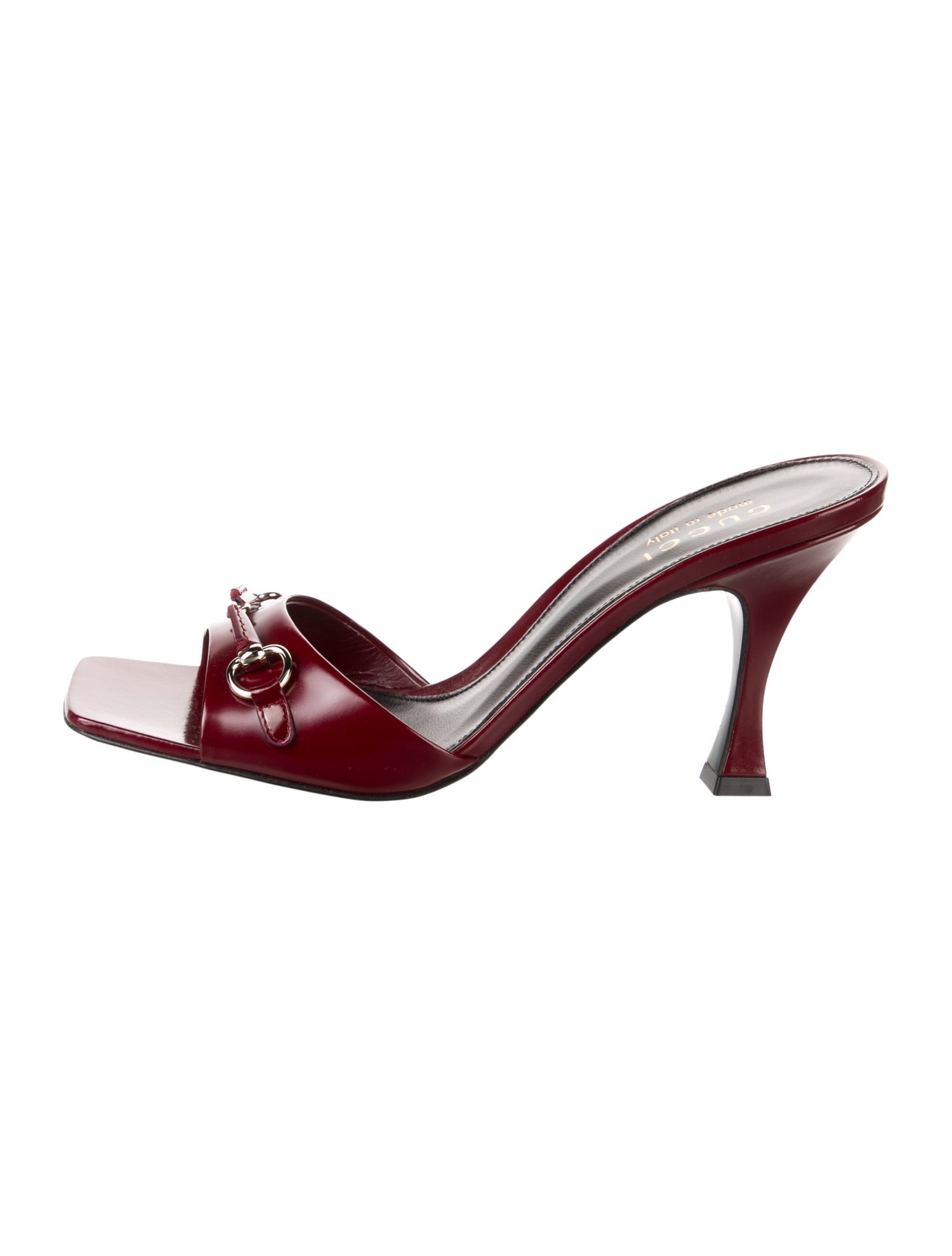 Gucci Horsebit Accent Patent Leather Slides w/ Tags