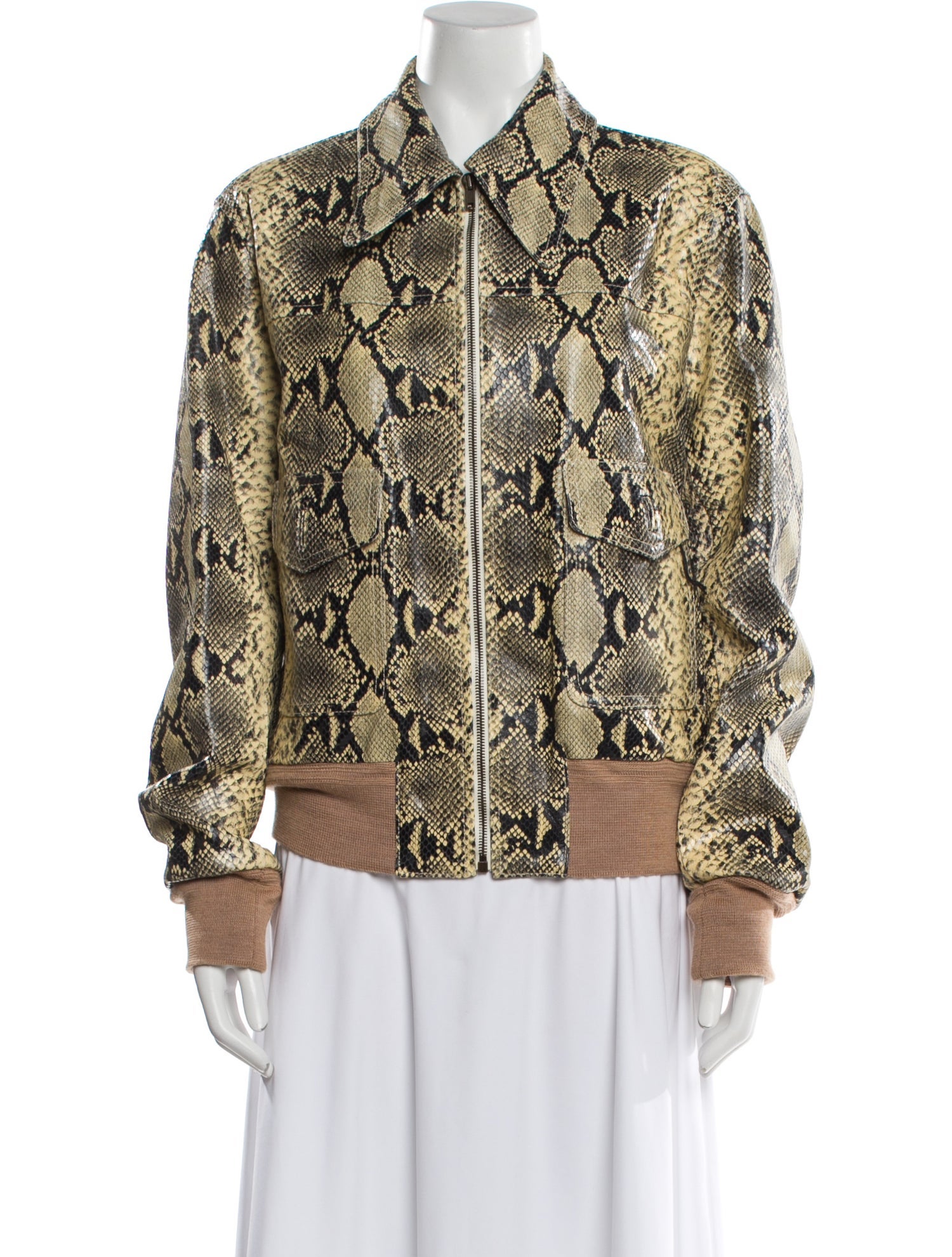 Gucci Python Leather Bomber Jacket