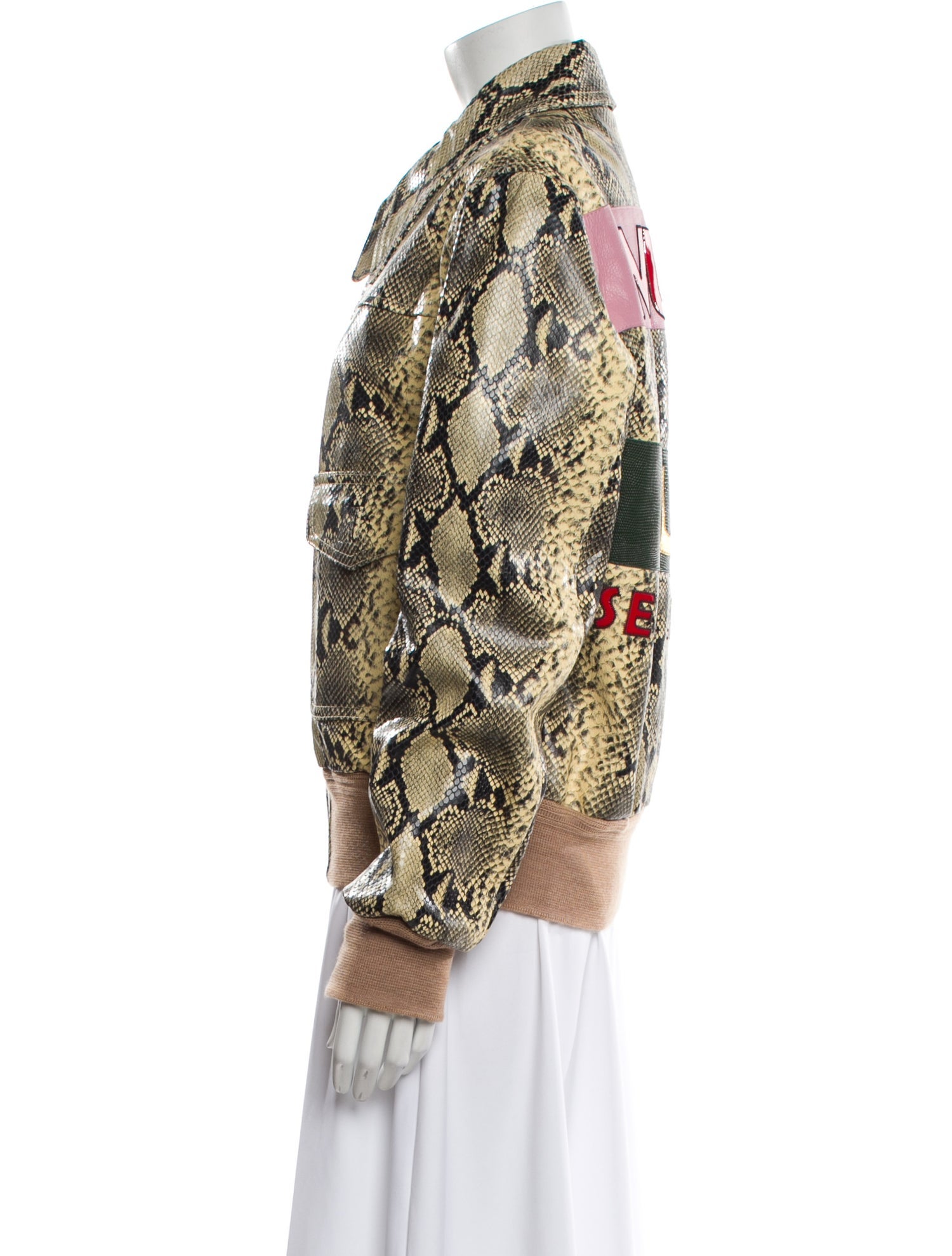 Gucci Python Leather Bomber Jacket