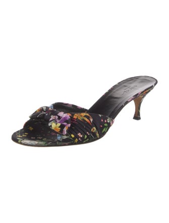 Gucci Satin Floral Print Slides