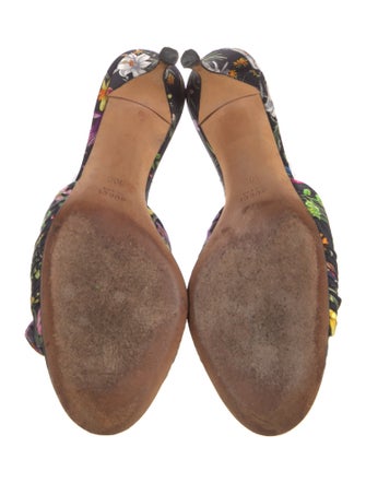 Gucci Satin Floral Print Slides