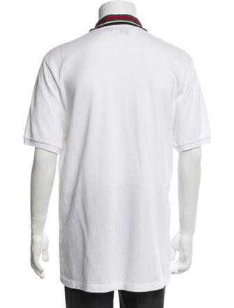 Gucci Web Accent Graphic Print Polo Shirt