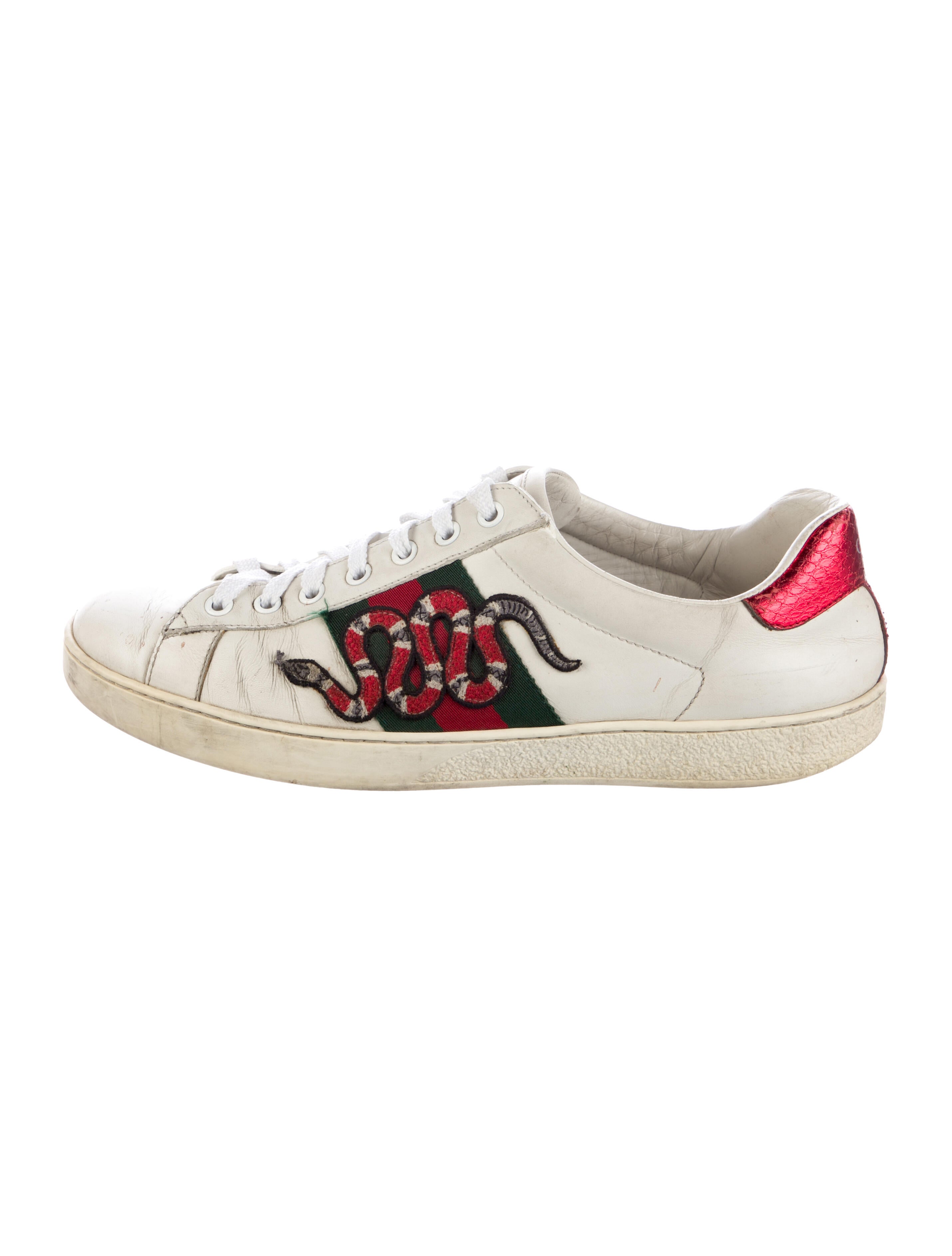 Gucci Web Accent Leather Sneakers