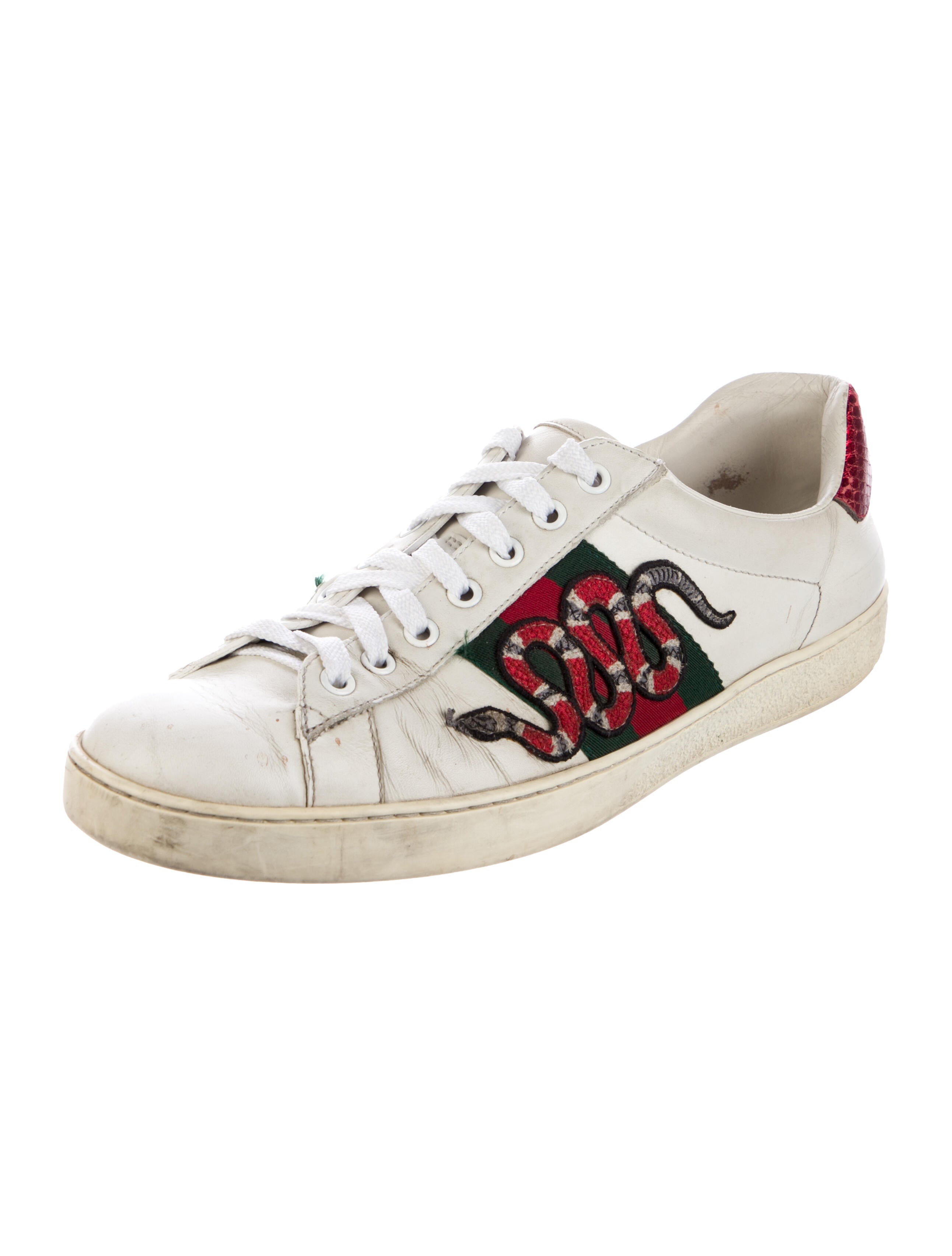 Gucci Web Accent Leather Sneakers