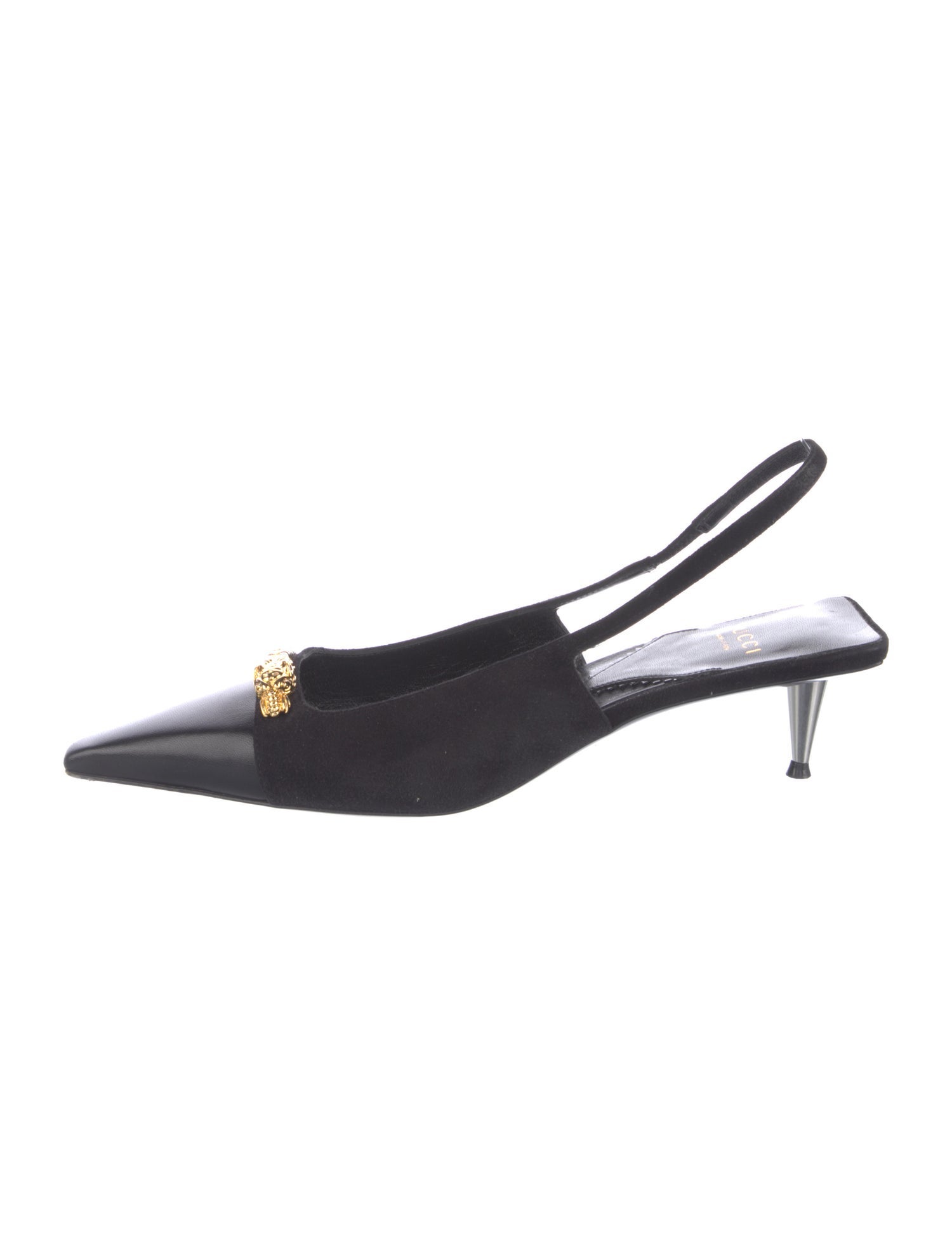 Gucci Dionysus Accent Suede Slingback Pumps