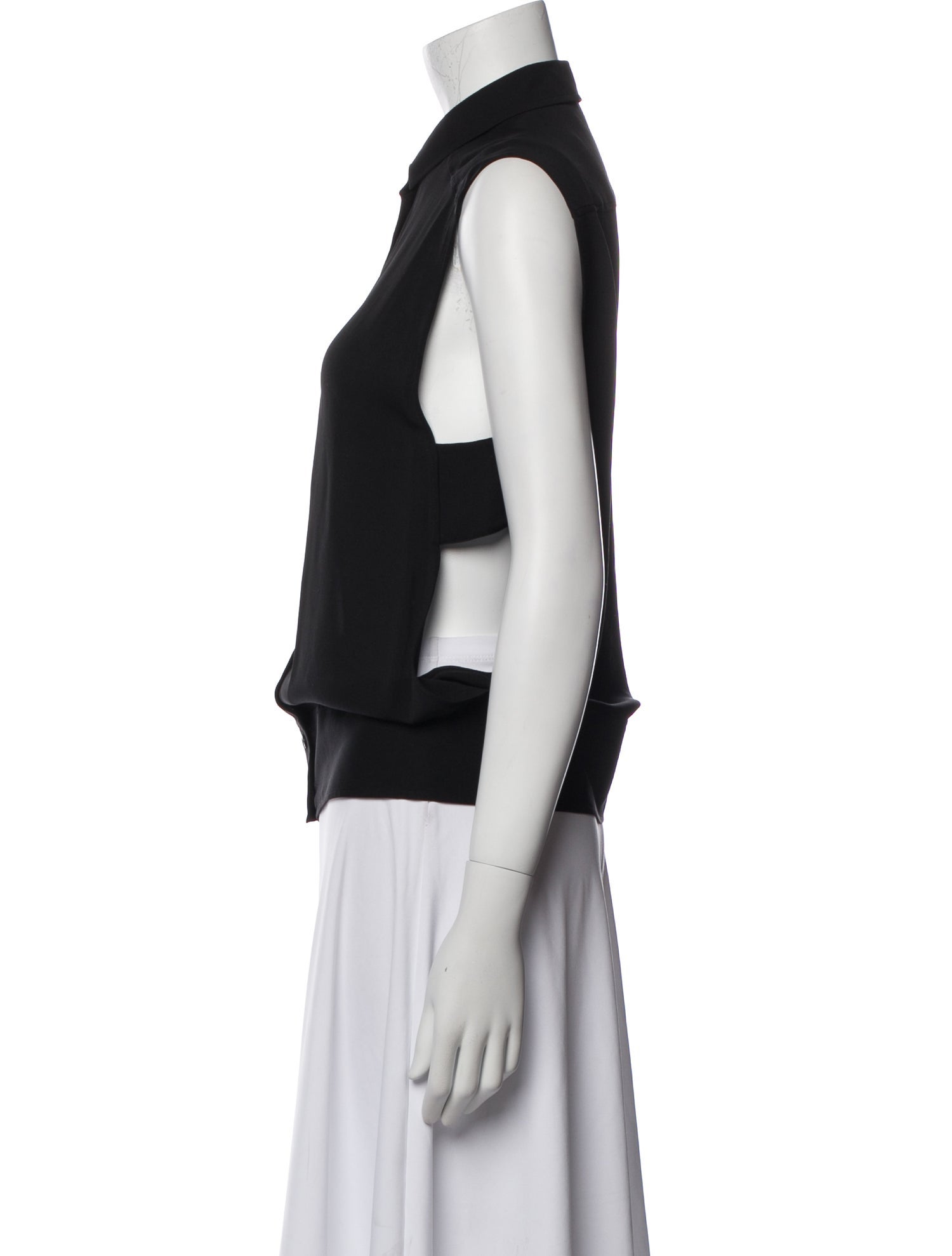 Gucci Silk Sleeveless Button-Up Top