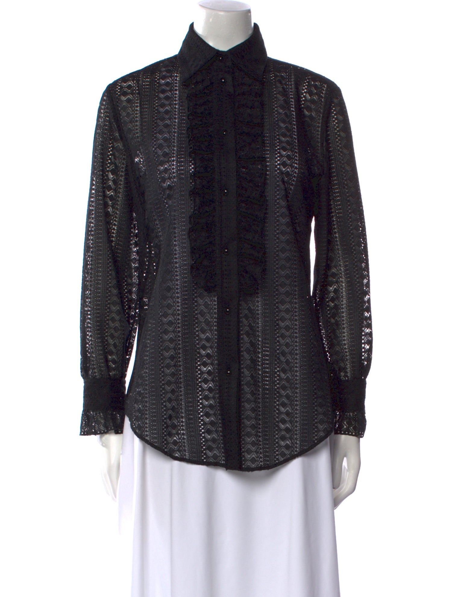 Gucci Printed Long Sleeve Button-Up Top