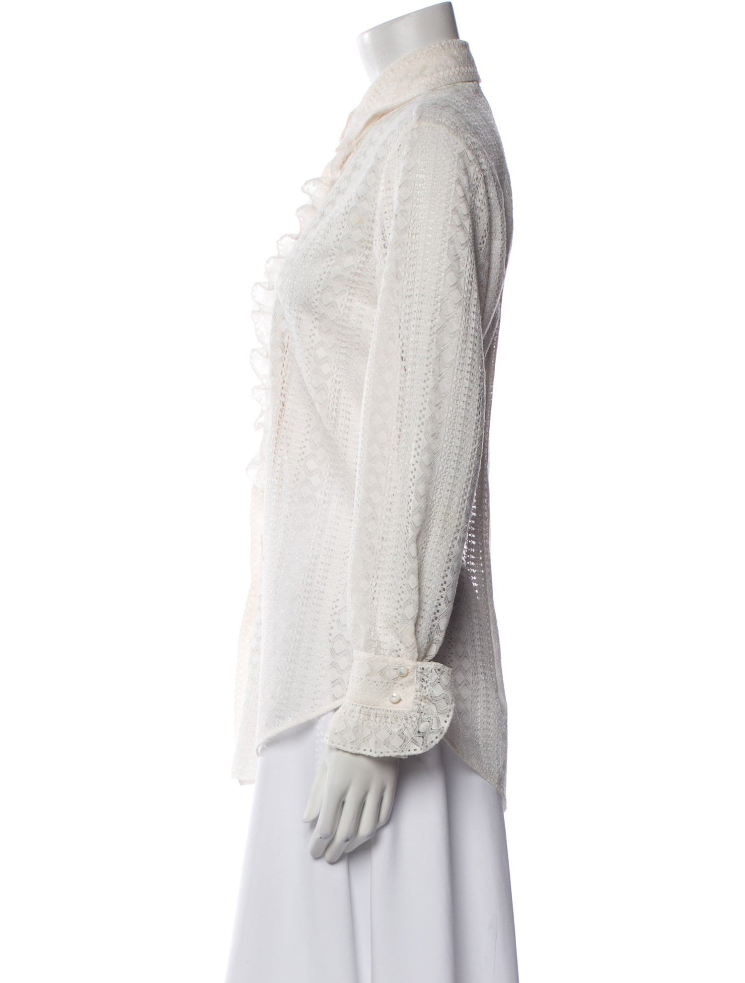 Gucci 2018 Long Sleeve Button-Up Top