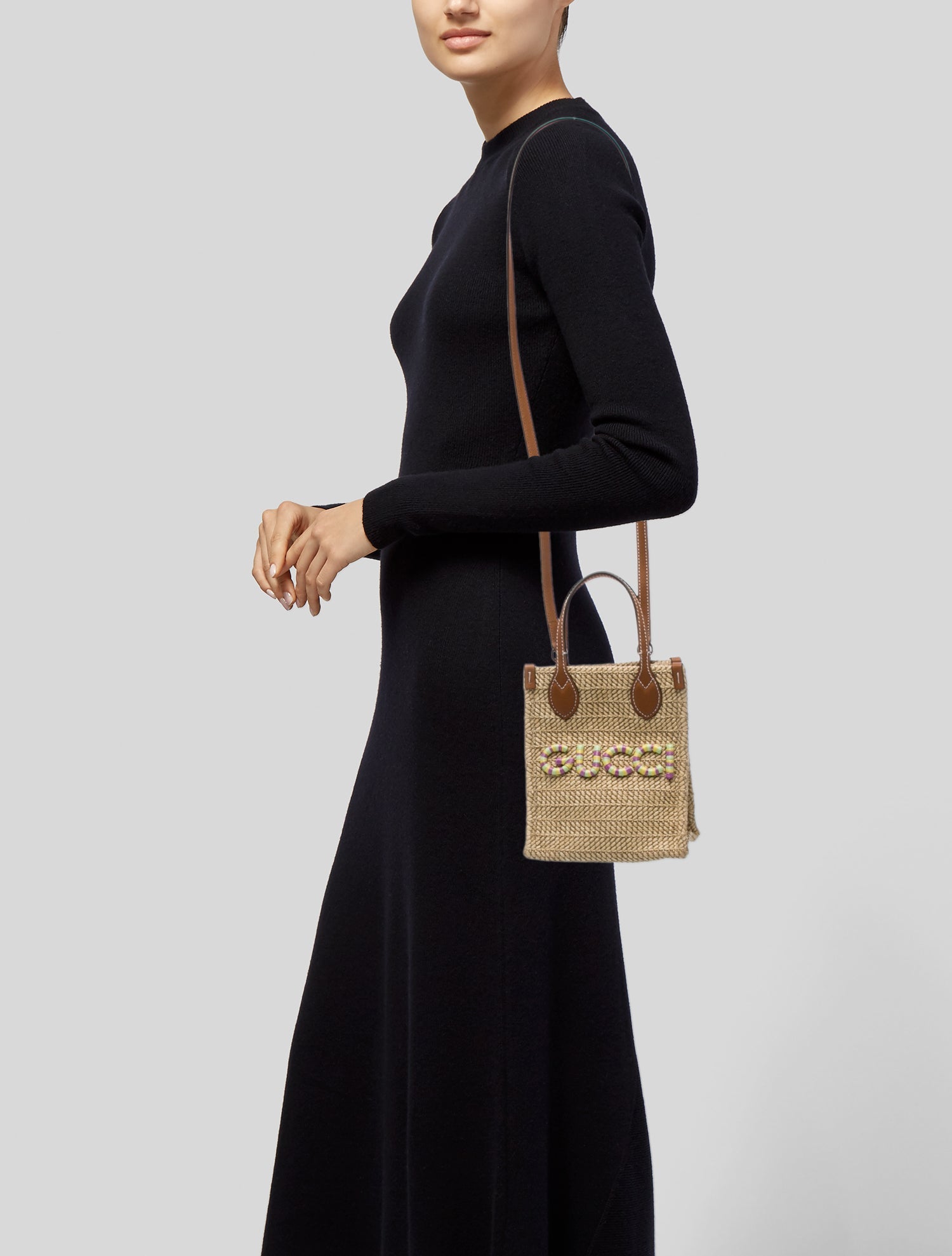 Gucci Straw Top Handle Bag Super Mini