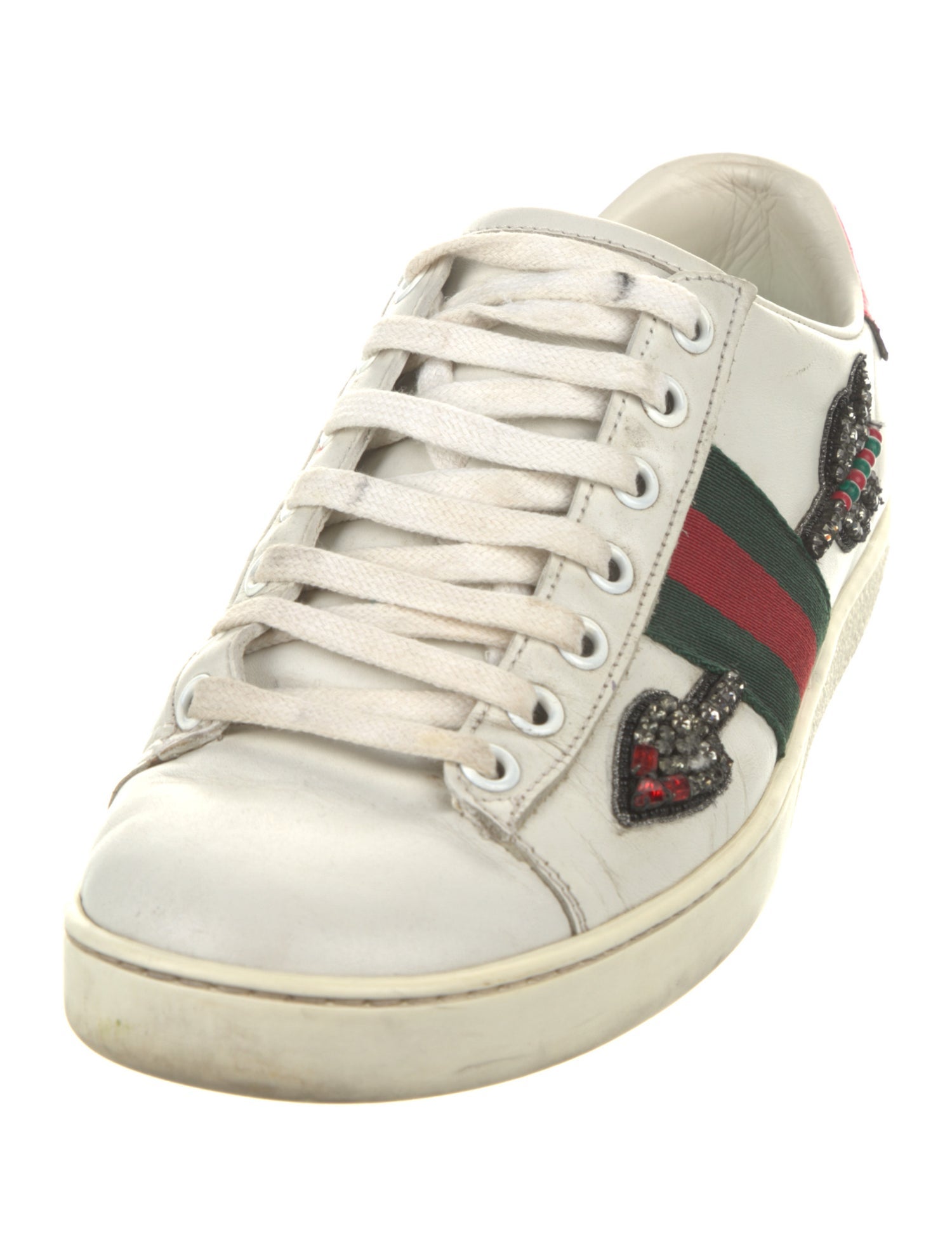 Gucci Web Accent Leather Sneakers