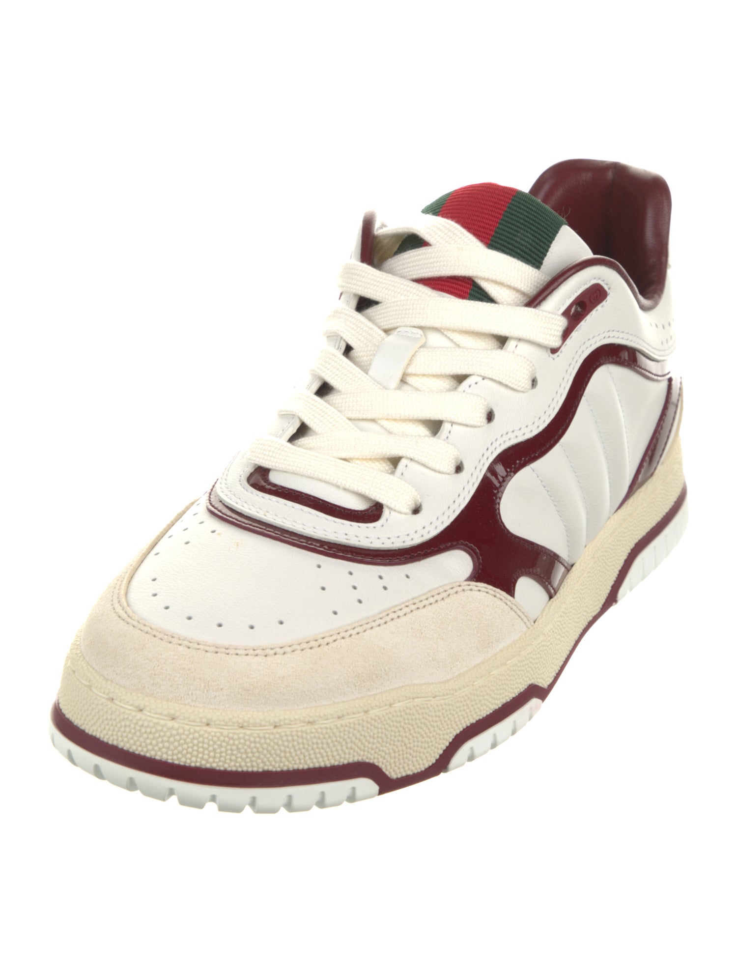 Gucci Leather Colorblock Pattern Sneakers