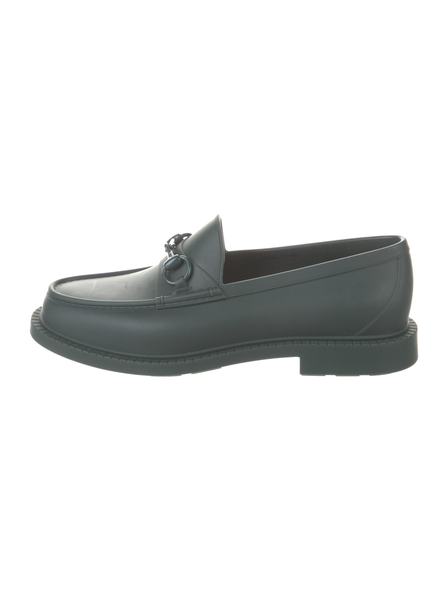 Gucci Horsebit Accent Rubber Dress Loafers