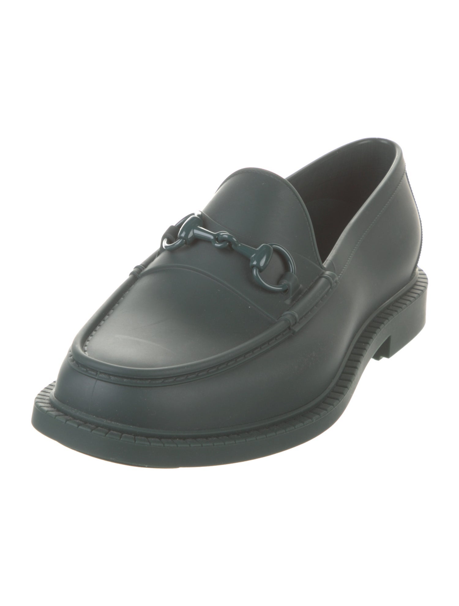 Gucci Horsebit Accent Rubber Dress Loafers