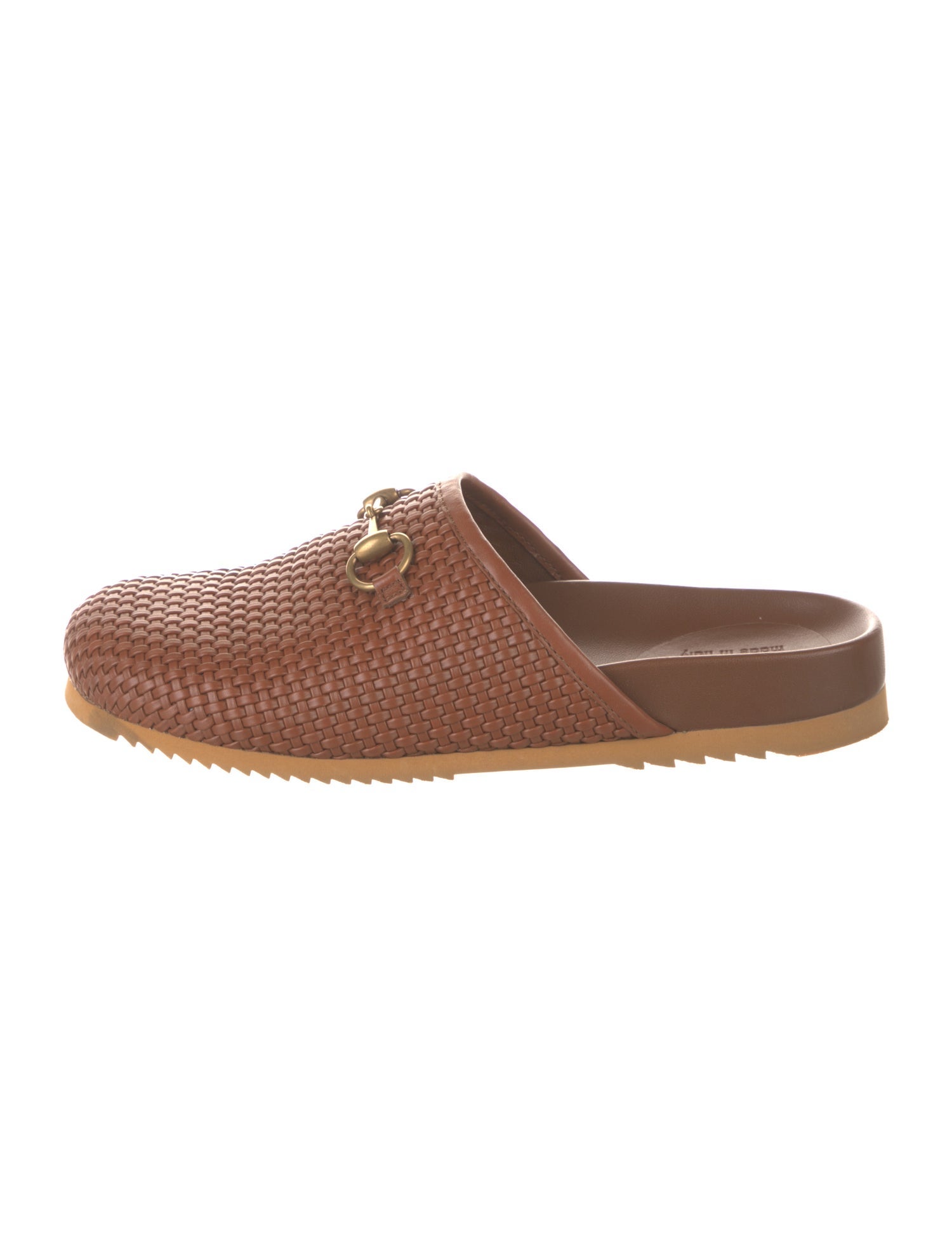 Gucci Horsebit Accent Leather Slippers