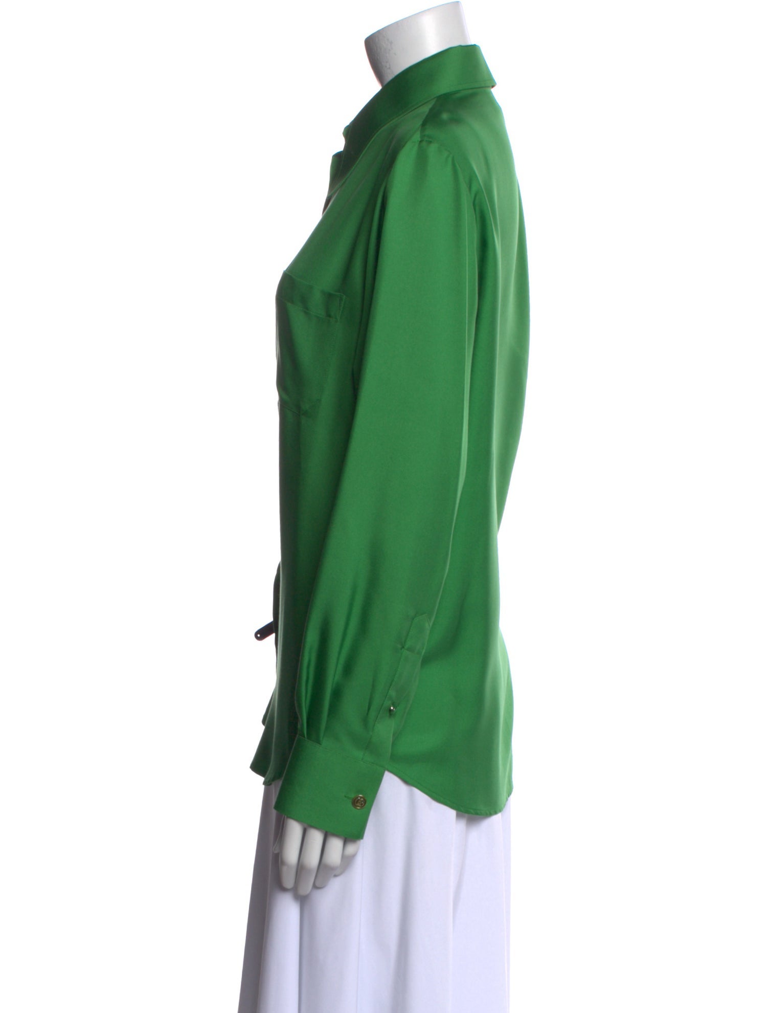 Gucci Silk Long Sleeve Button-Up Top