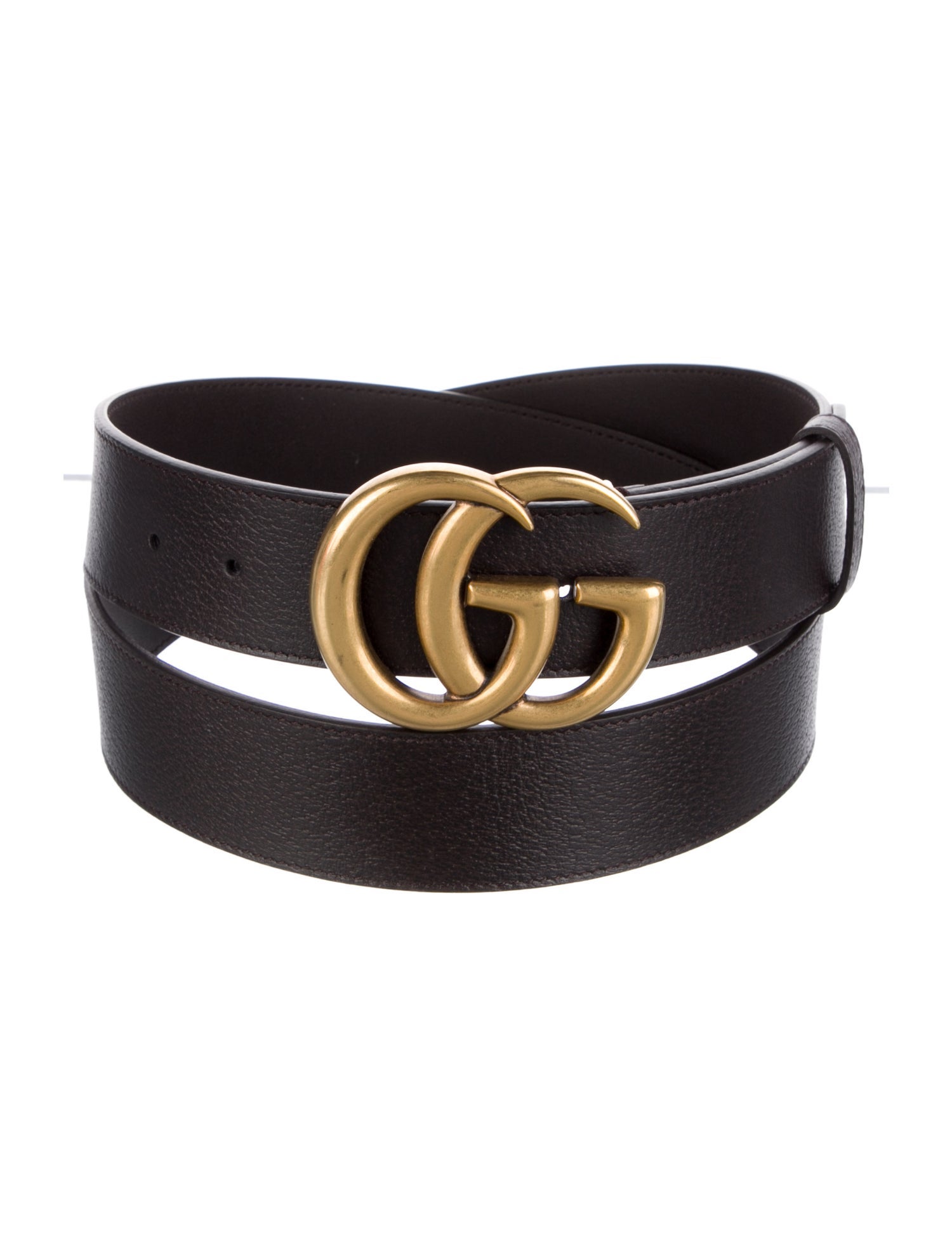 Gucci Double G Logo Leather Belt