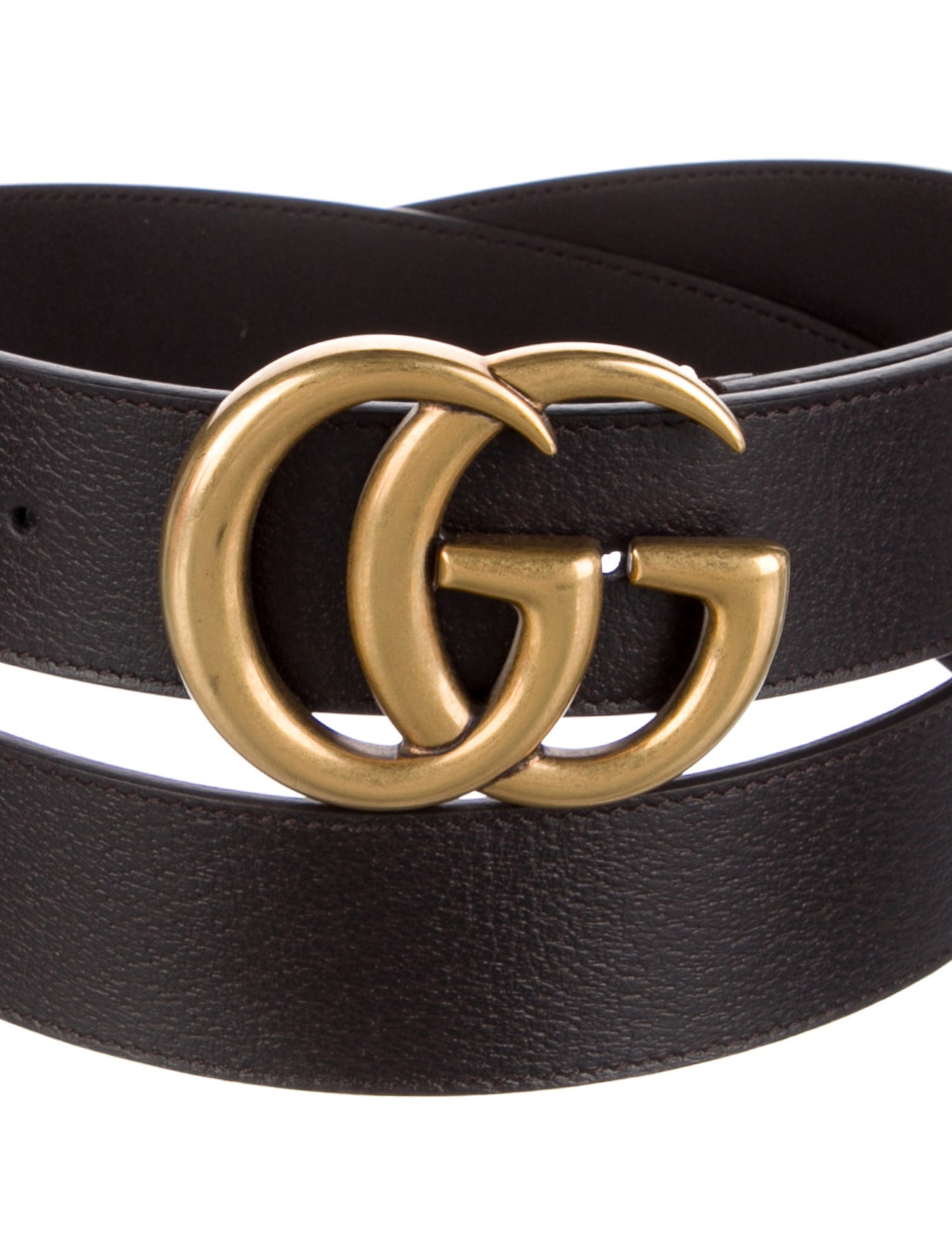 Gucci Double G Logo Leather Belt