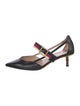 Gucci Sylvie Web Accent Leather Pumps