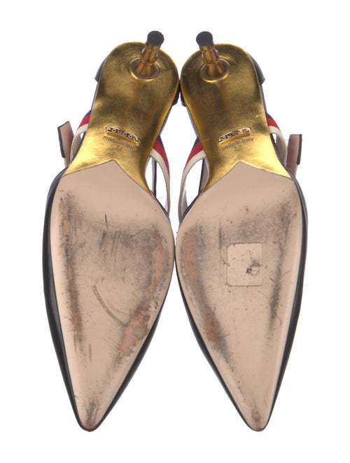 Gucci Sylvie Web Accent Leather Pumps