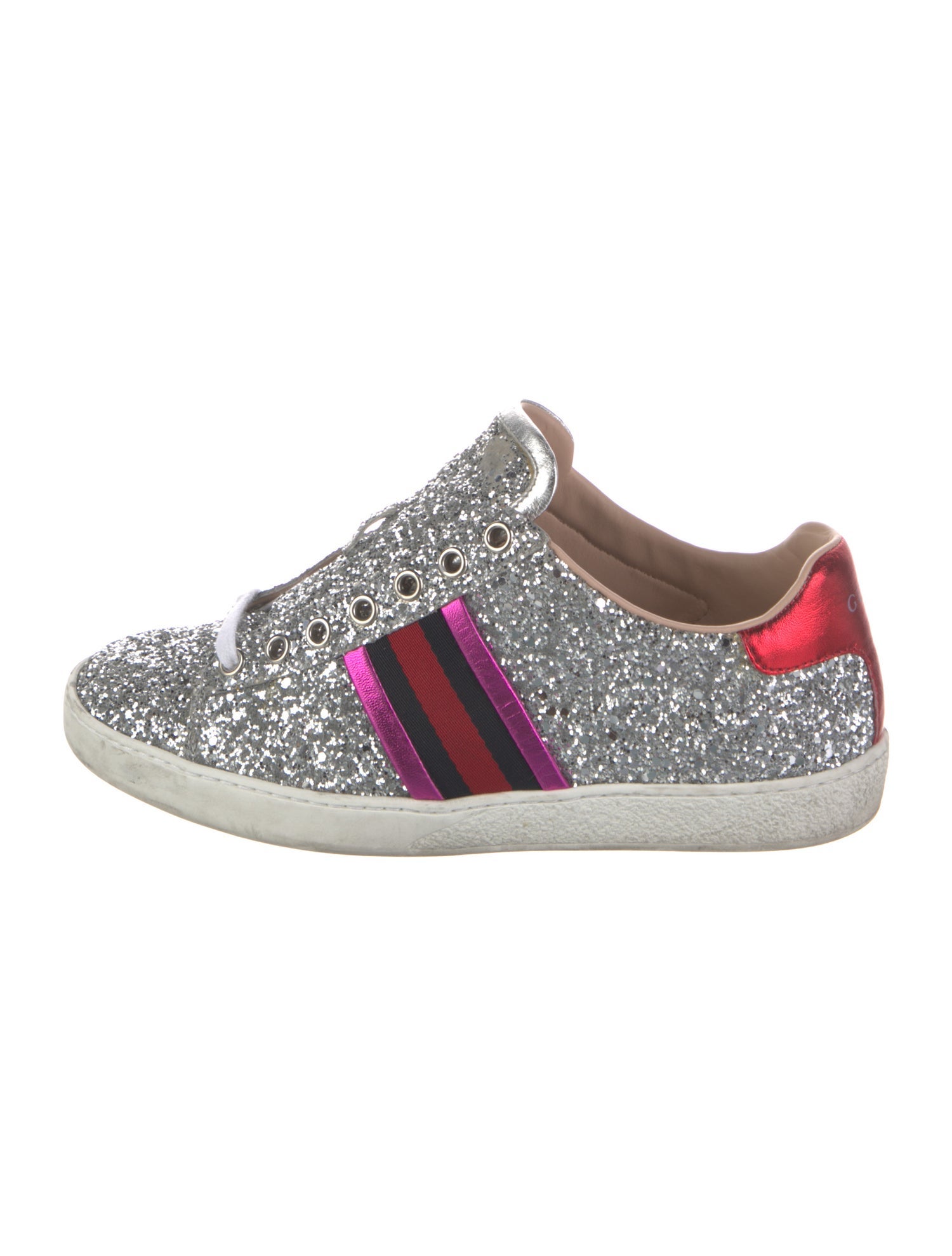 Gucci Sylvie Web Accent Glitter Sneakers