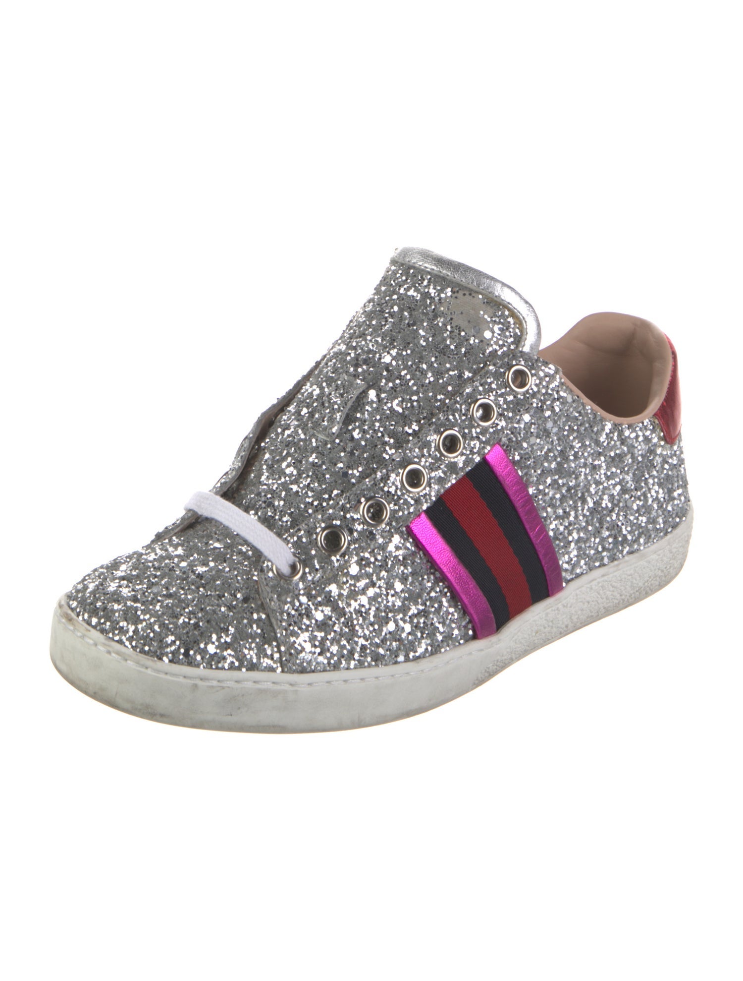 Gucci Sylvie Web Accent Glitter Sneakers