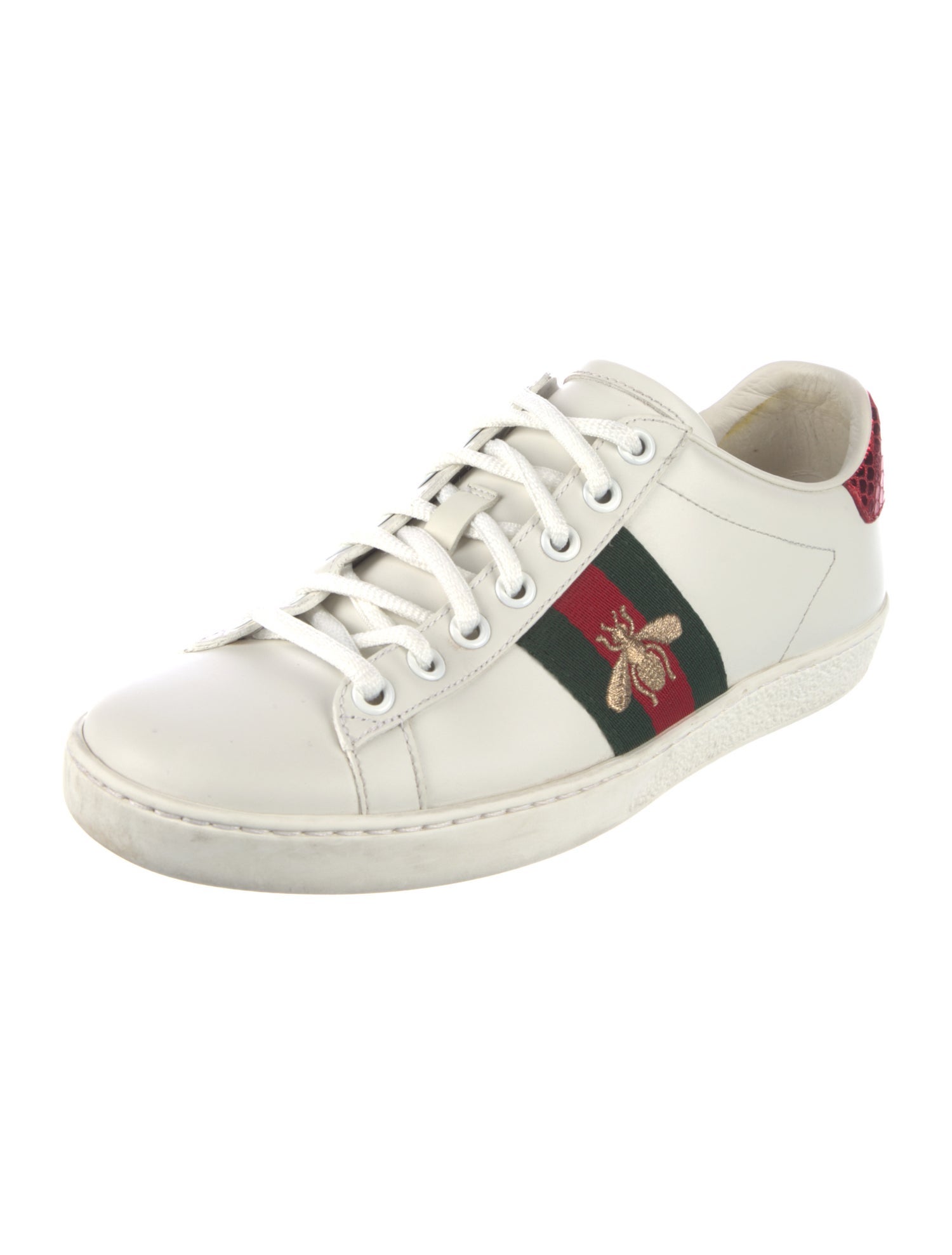Gucci Web Accent Leather Sneakers