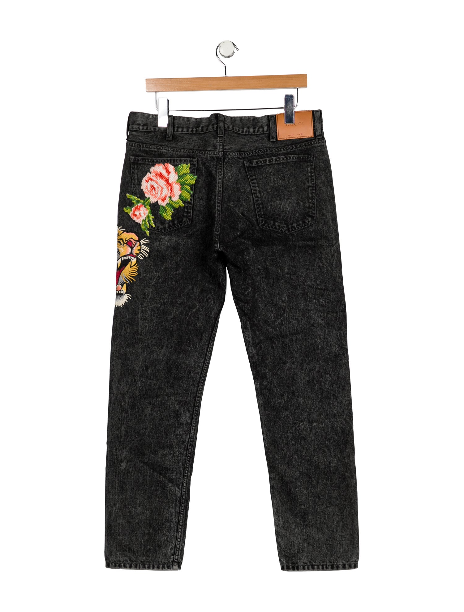 Gucci Tiger Head Accent Skinny Jeans