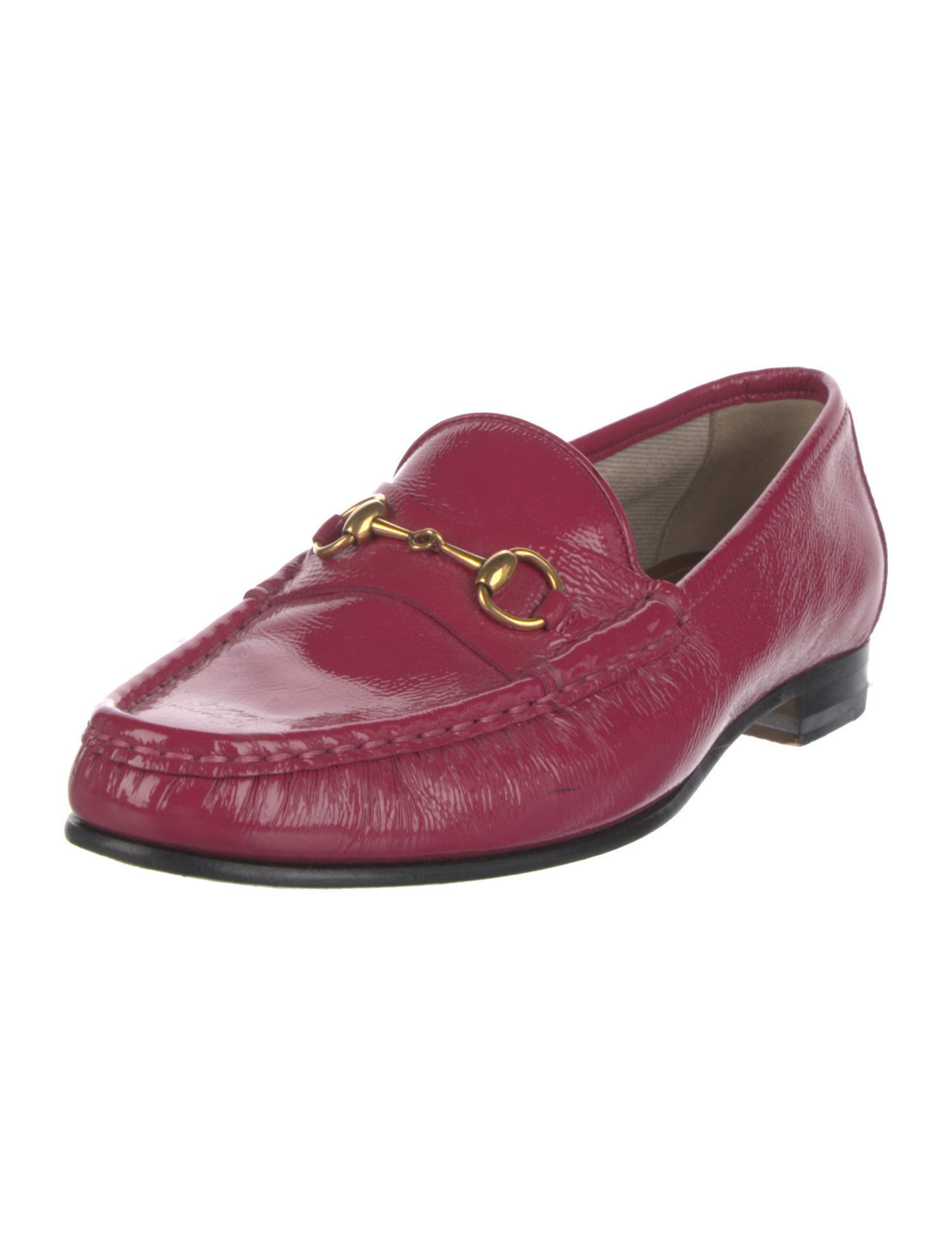 Gucci Horsebit Accent Patent Leather Loafers
