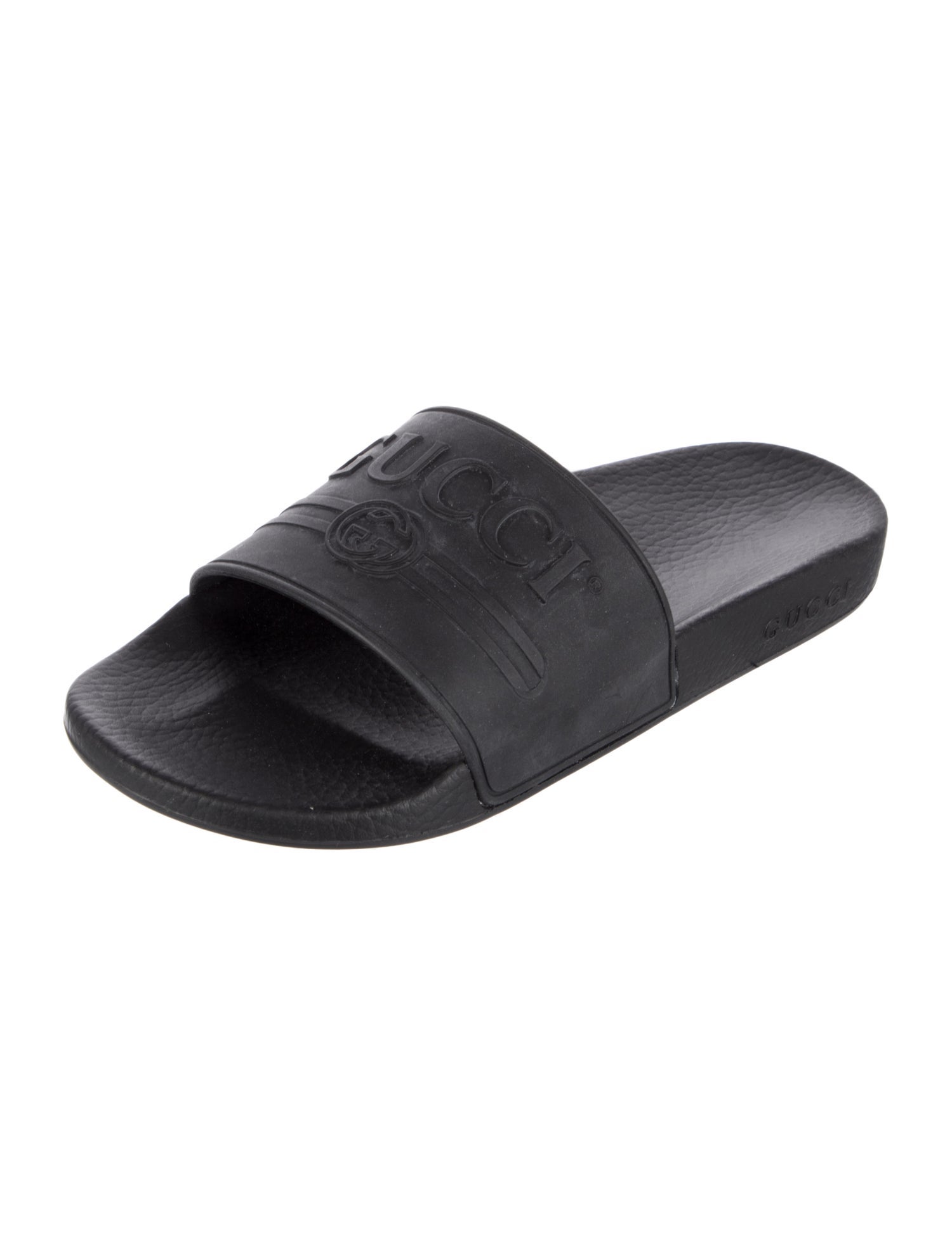 Gucci Interlocking G Logo Rubber Slides w/ Tags