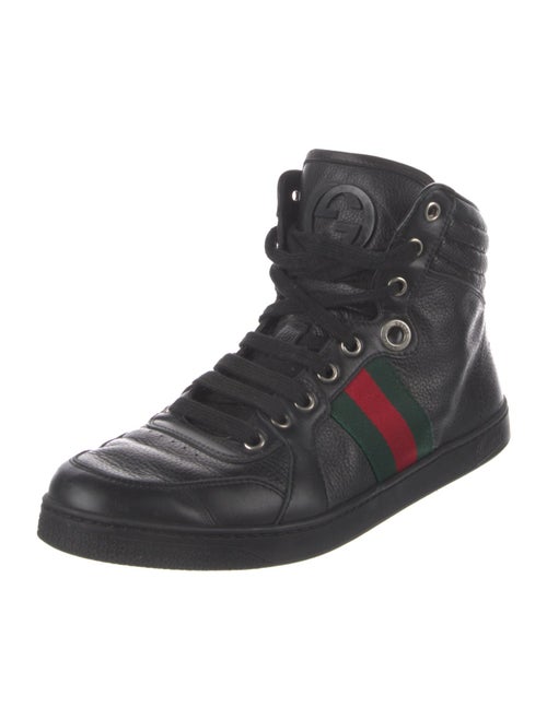 Gucci Web Accent Leather Sneakers