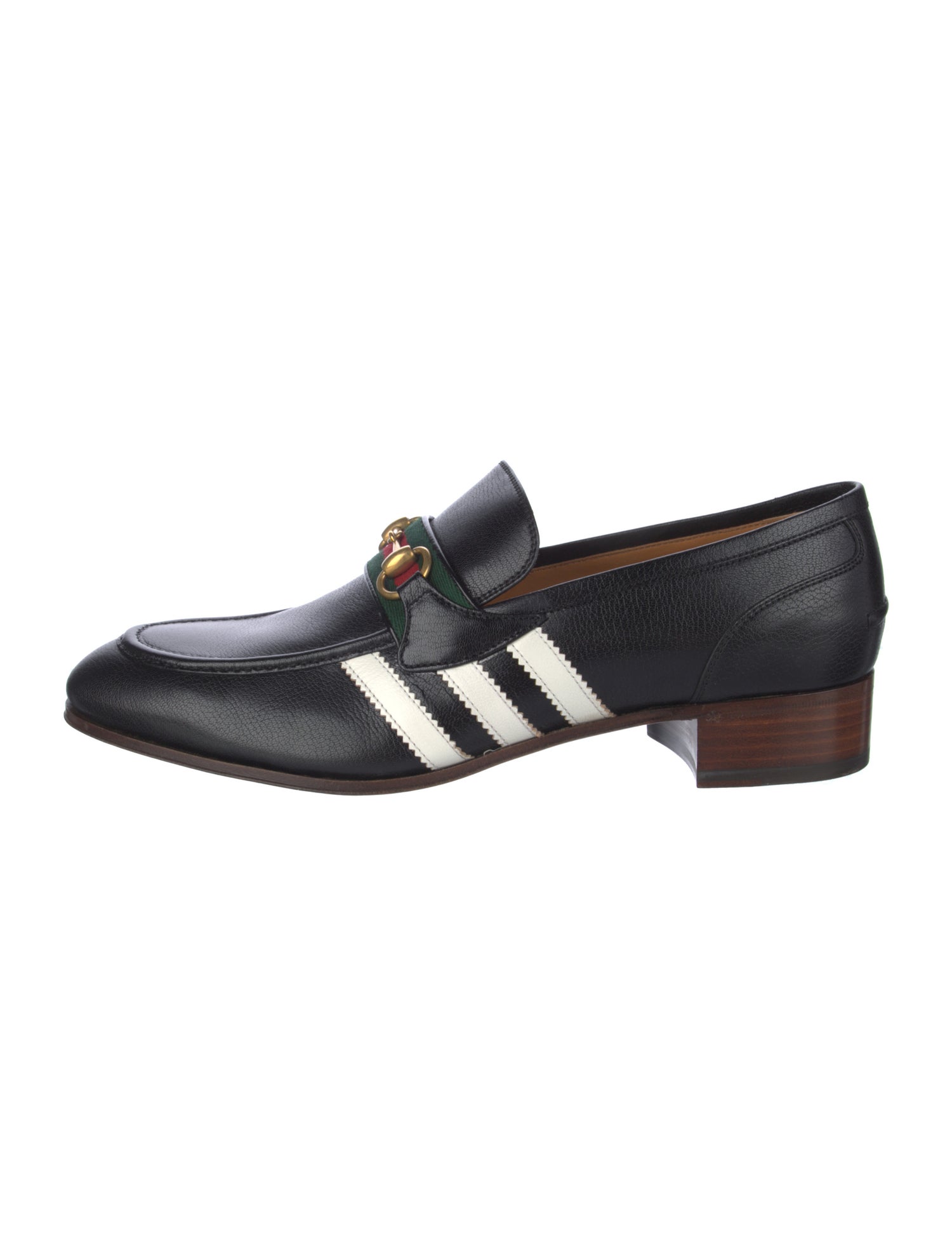 Gucci x Adidas Web Accent Leather Dress Loafers