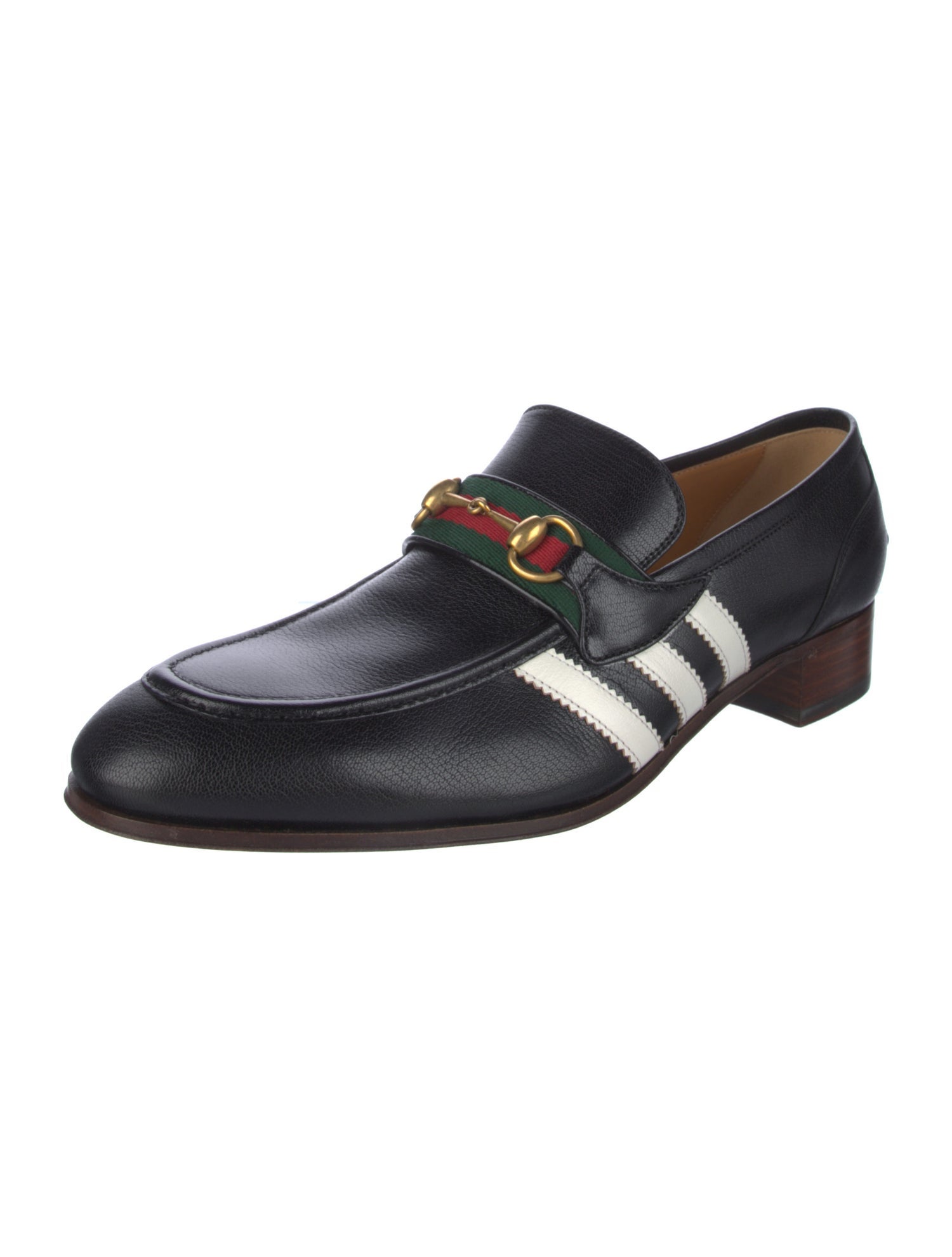 Gucci x Adidas Web Accent Leather Dress Loafers