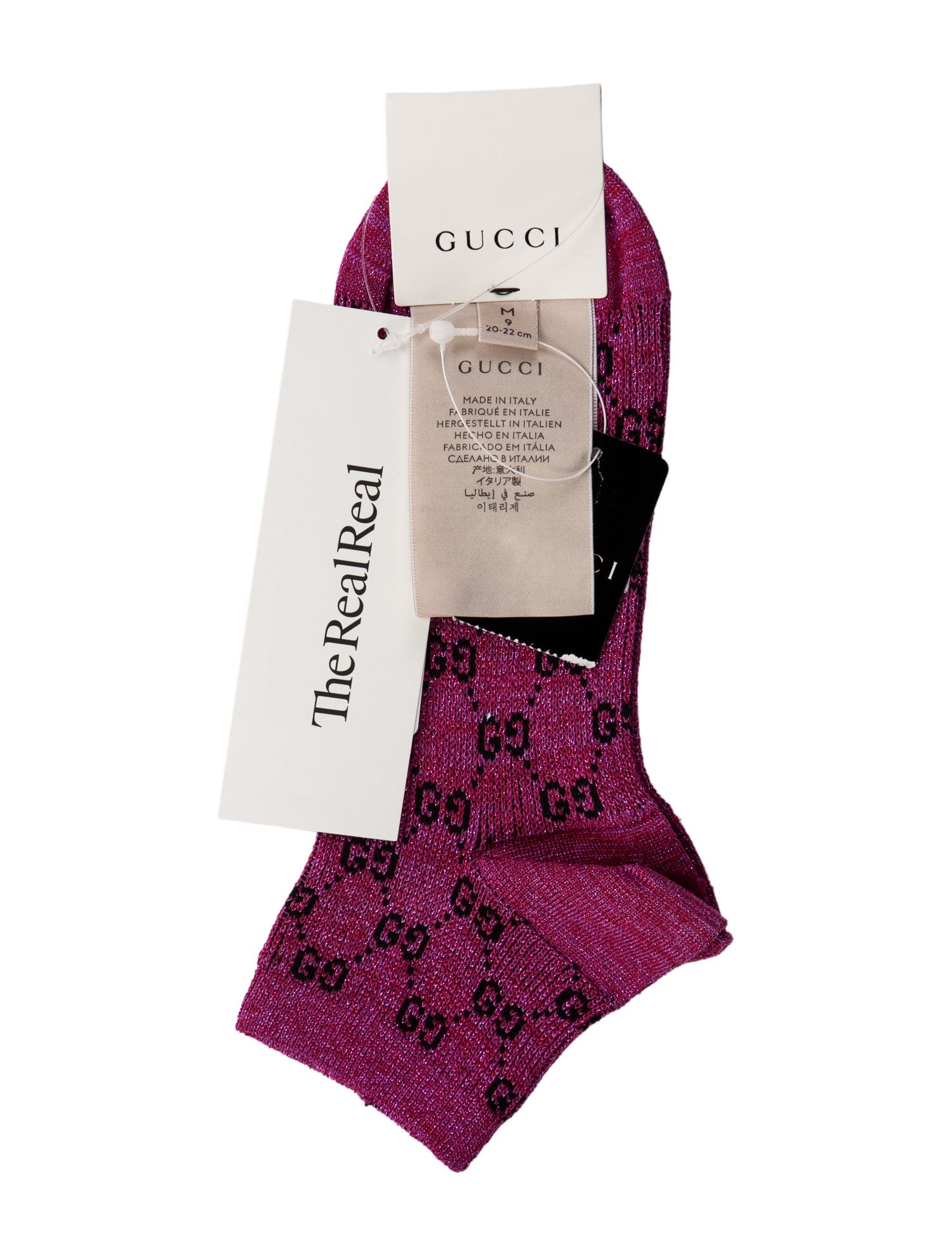 Gucci Metallic Patterned Ankle Socks w/Tags
