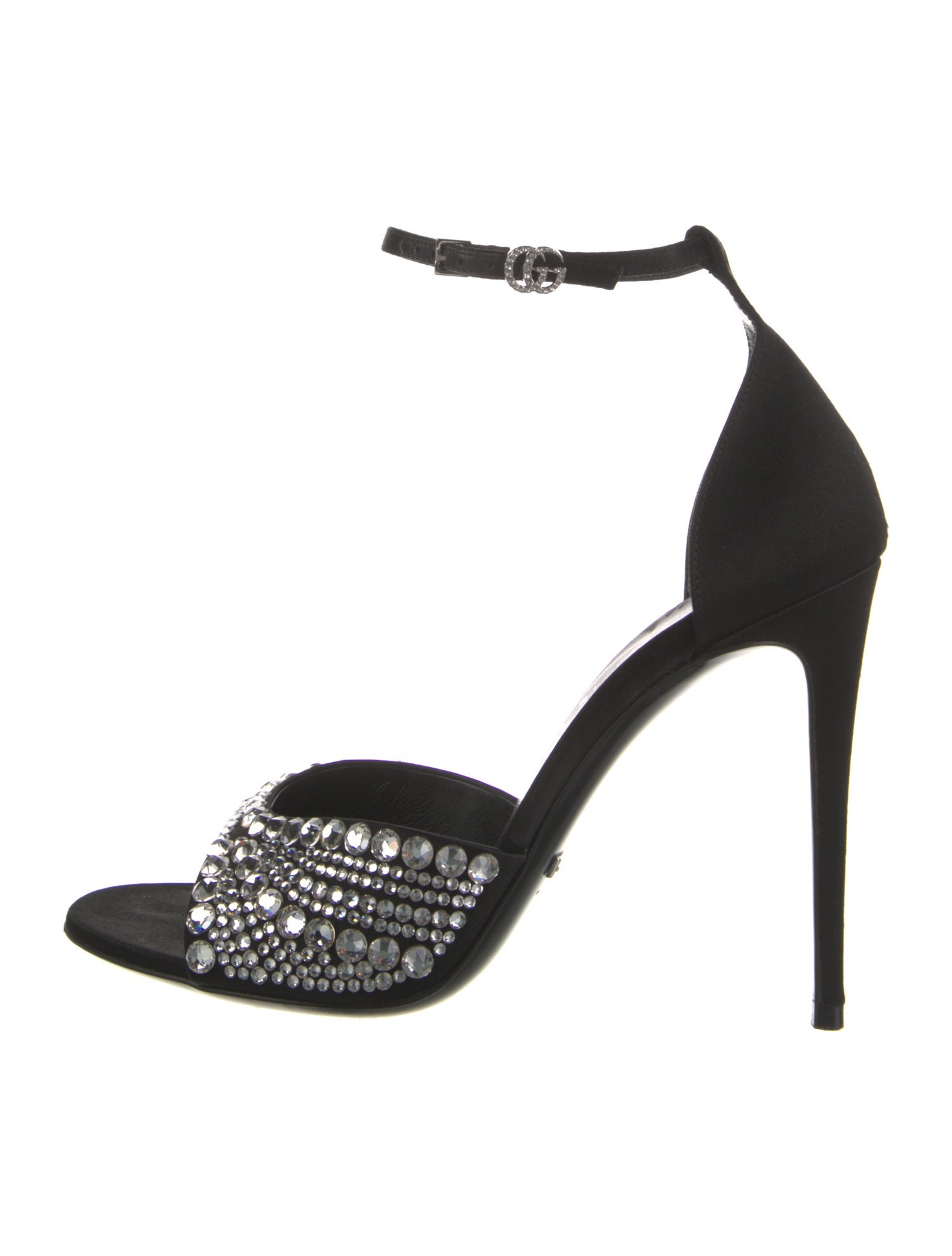 Gucci Double G Logo Satin Sandals