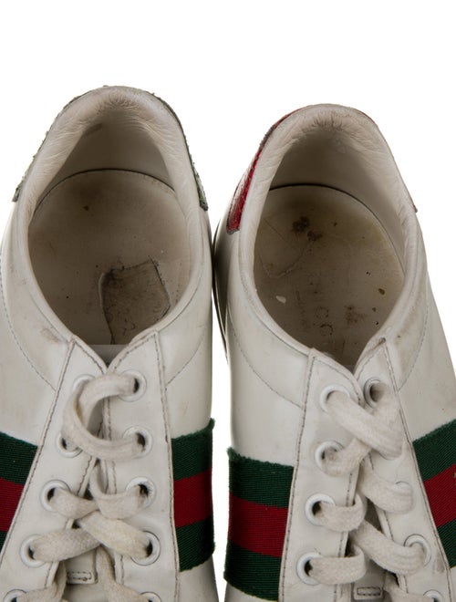 Gucci Web Accent Leather Sneakers