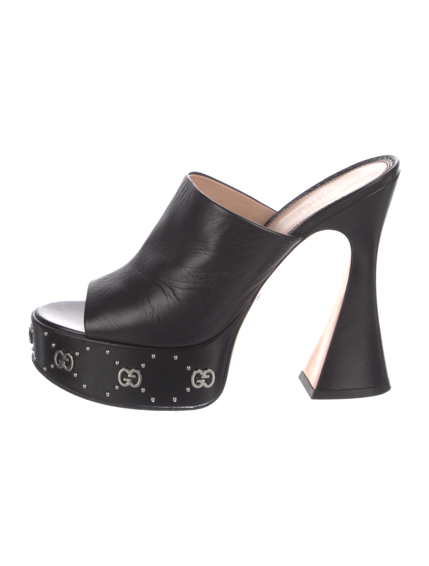 Gucci Leather Studded Accents Mules