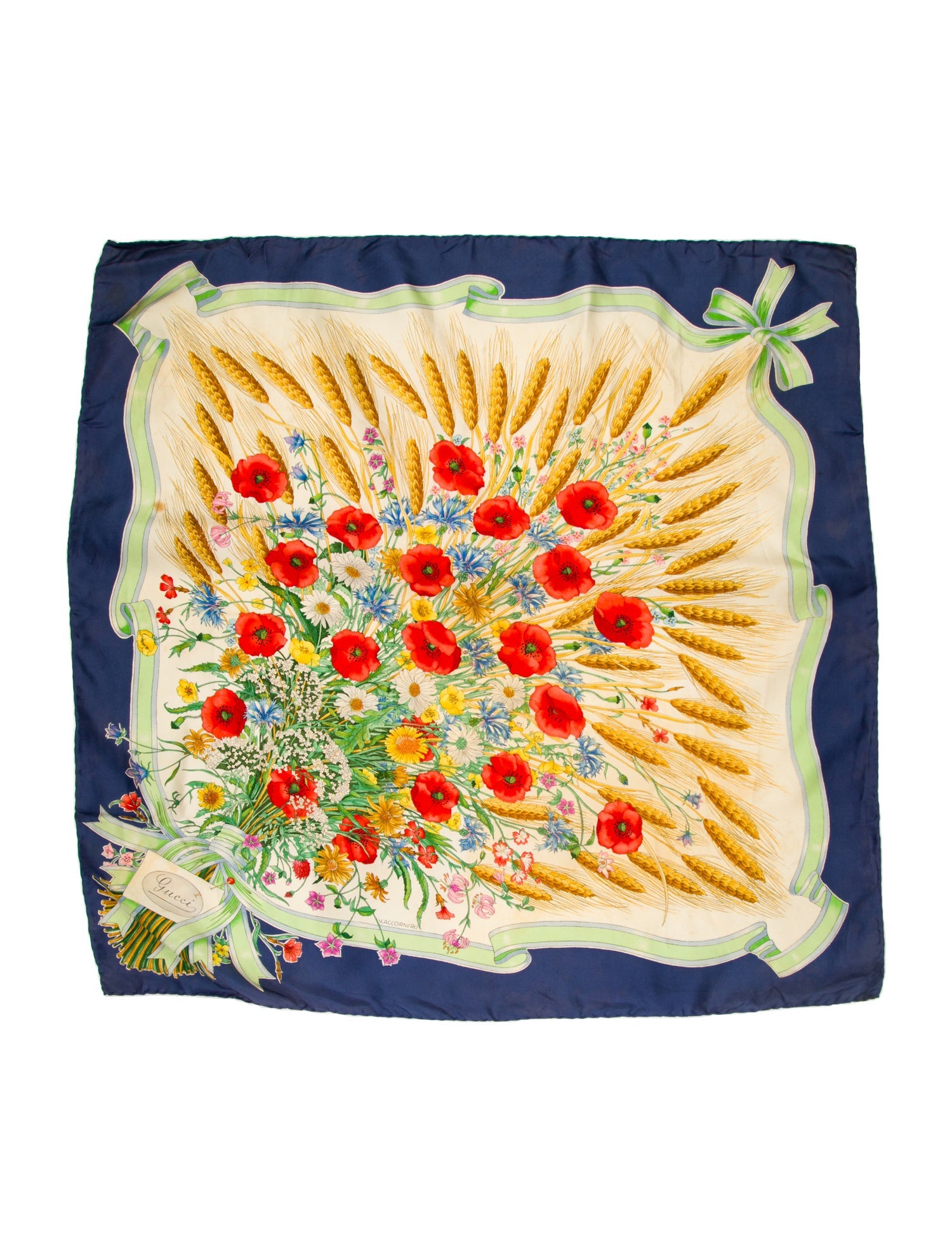 Gucci Poppy Bouquet Silk Scarf