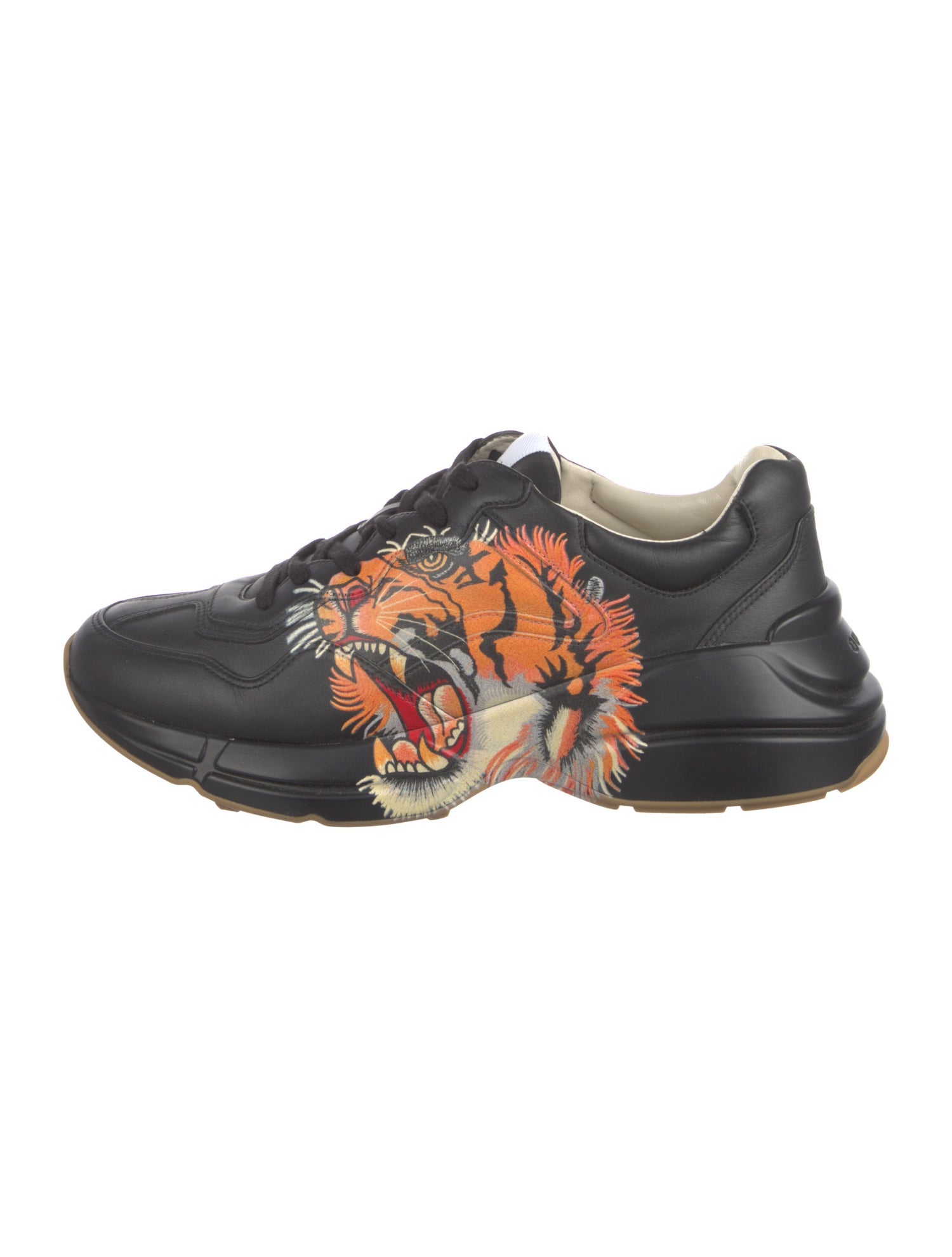 Gucci Tiger Head Accent Leather Chunky Sneakers