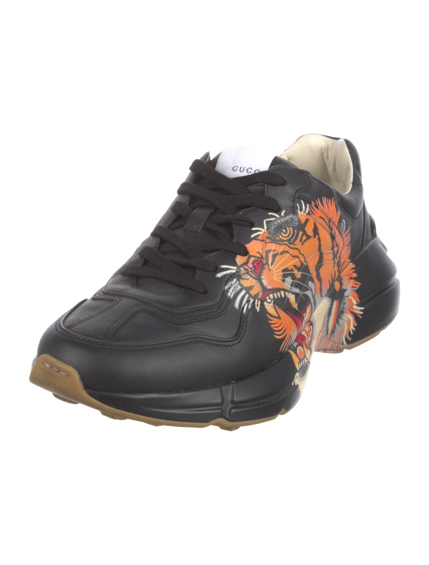 Gucci Tiger Head Accent Leather Chunky Sneakers