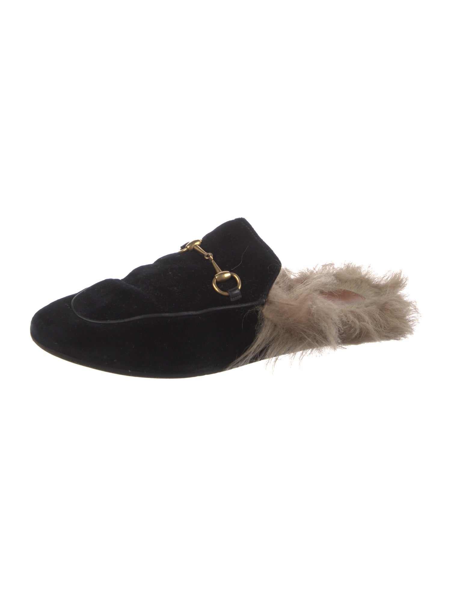 Gucci Horsebit Accent Velvet Slides