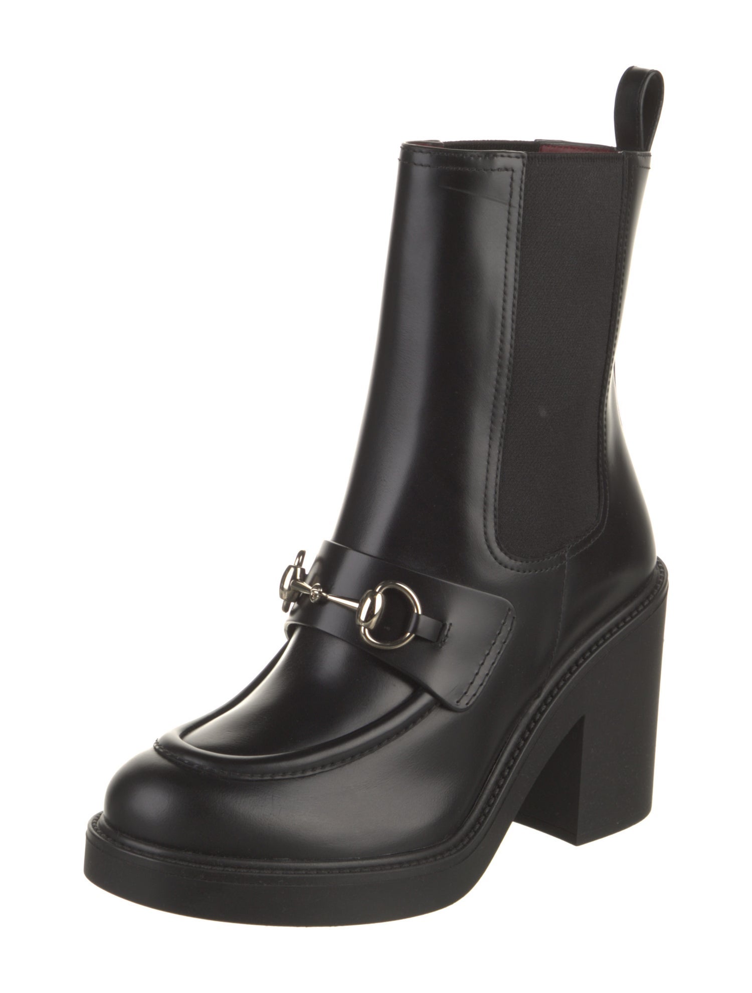 Gucci Horsebit Accent Leather Combat Boots